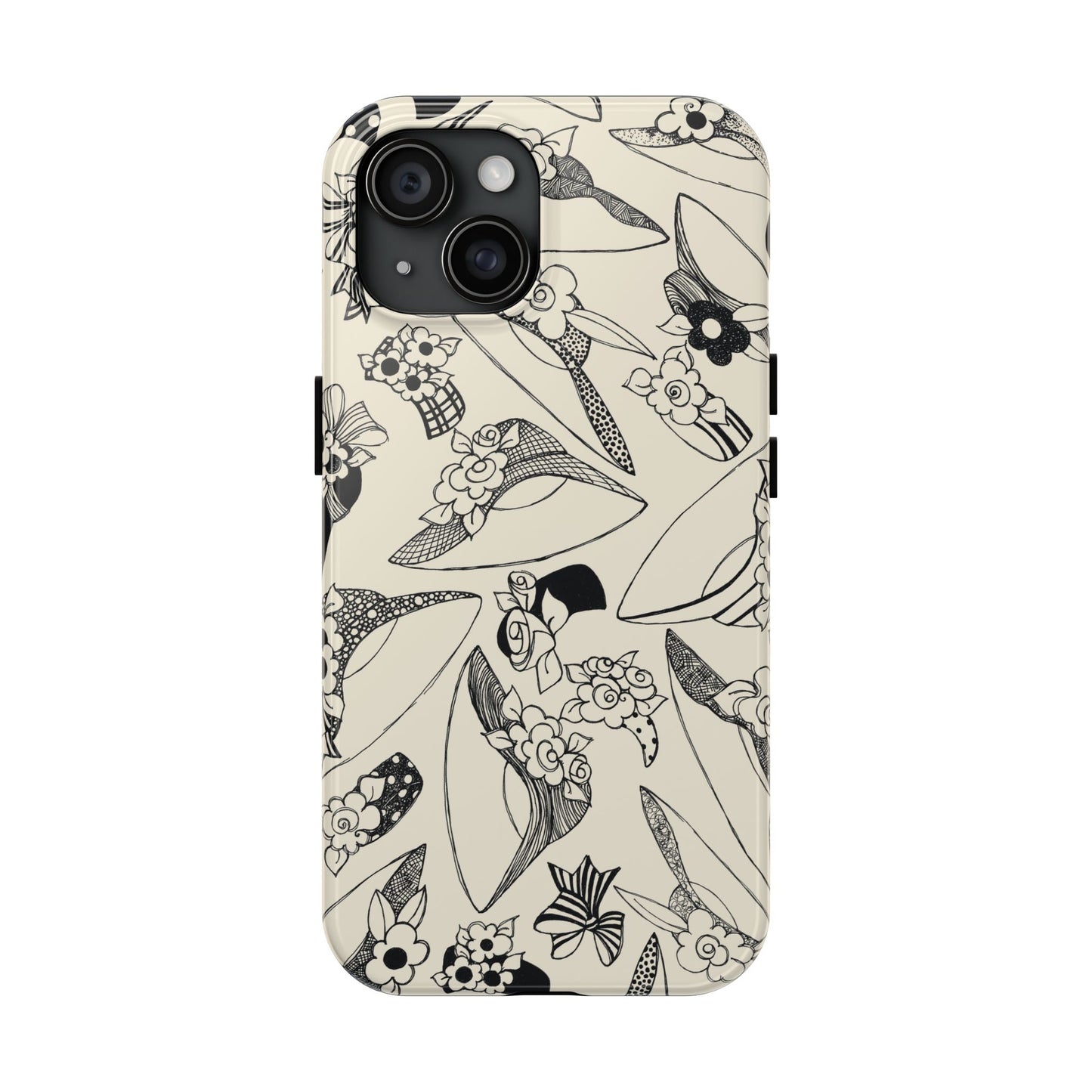 Millinery Ivory / Black Phone Case
