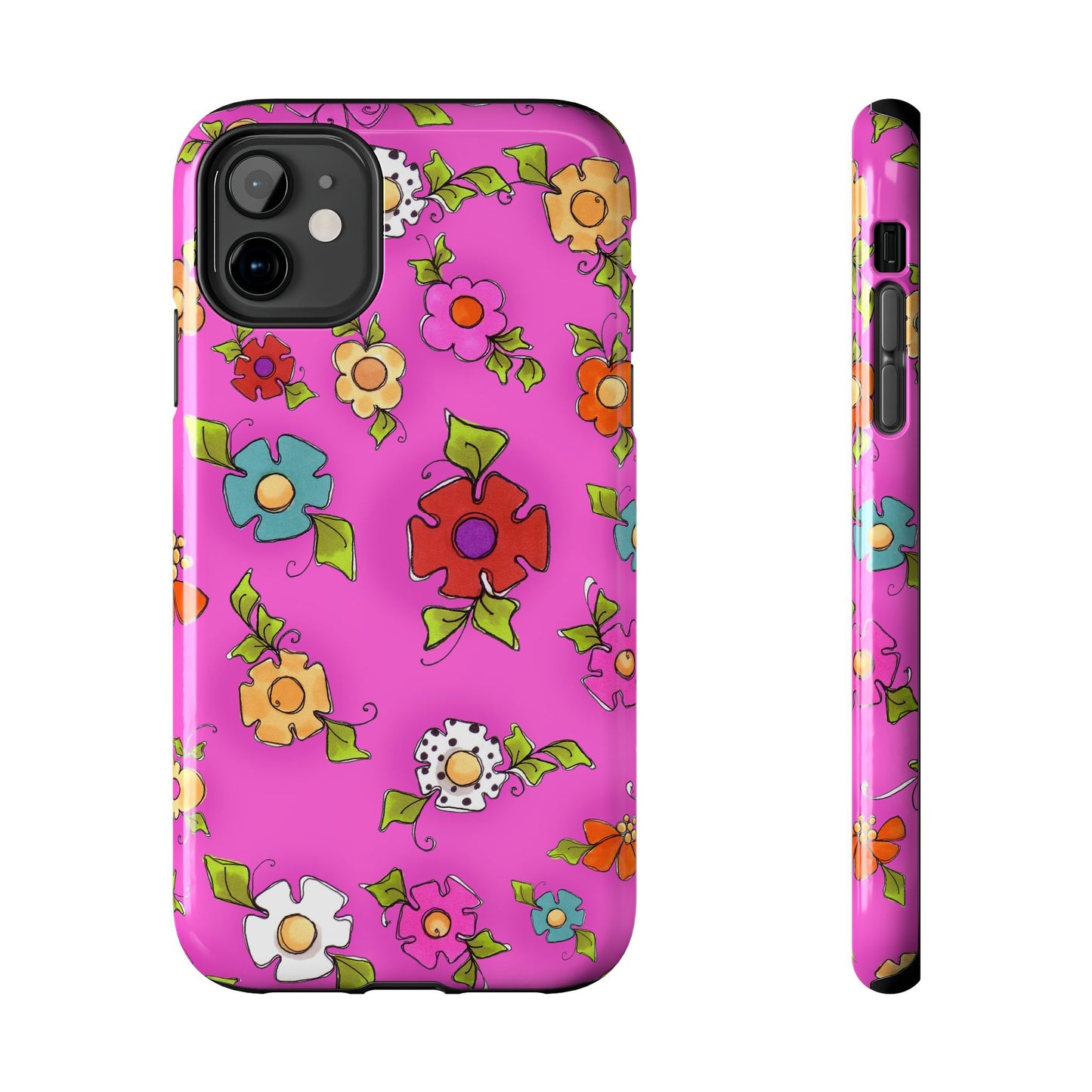 Happy Blooms Cerise Phone Case