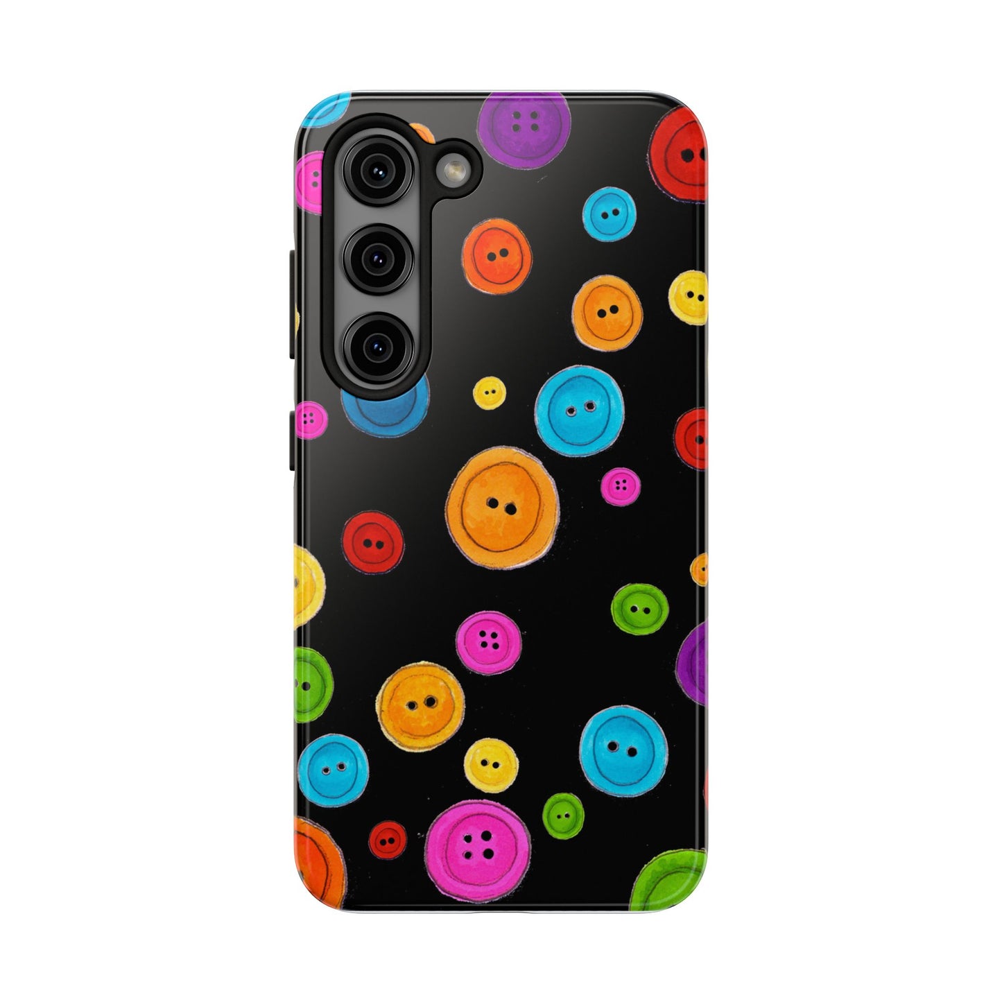 Button Dots Black Phone Case