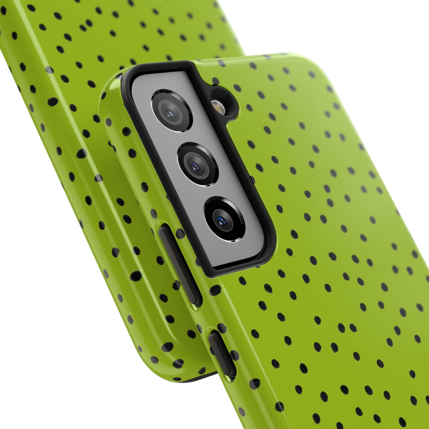 Dinky Dots Chartreuse / Black Phone Case