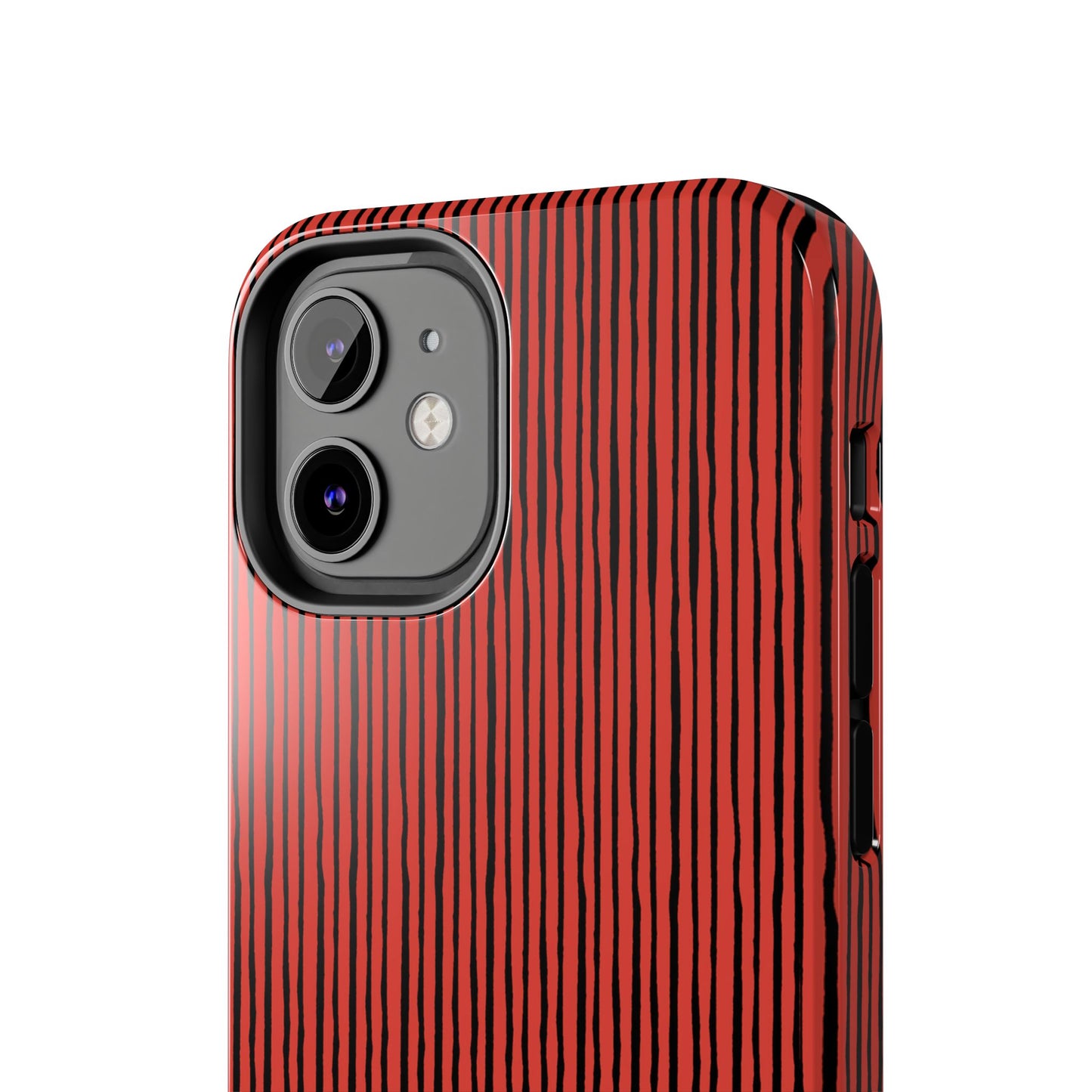 Quirky Pin Stripe Red / Black Phone Case