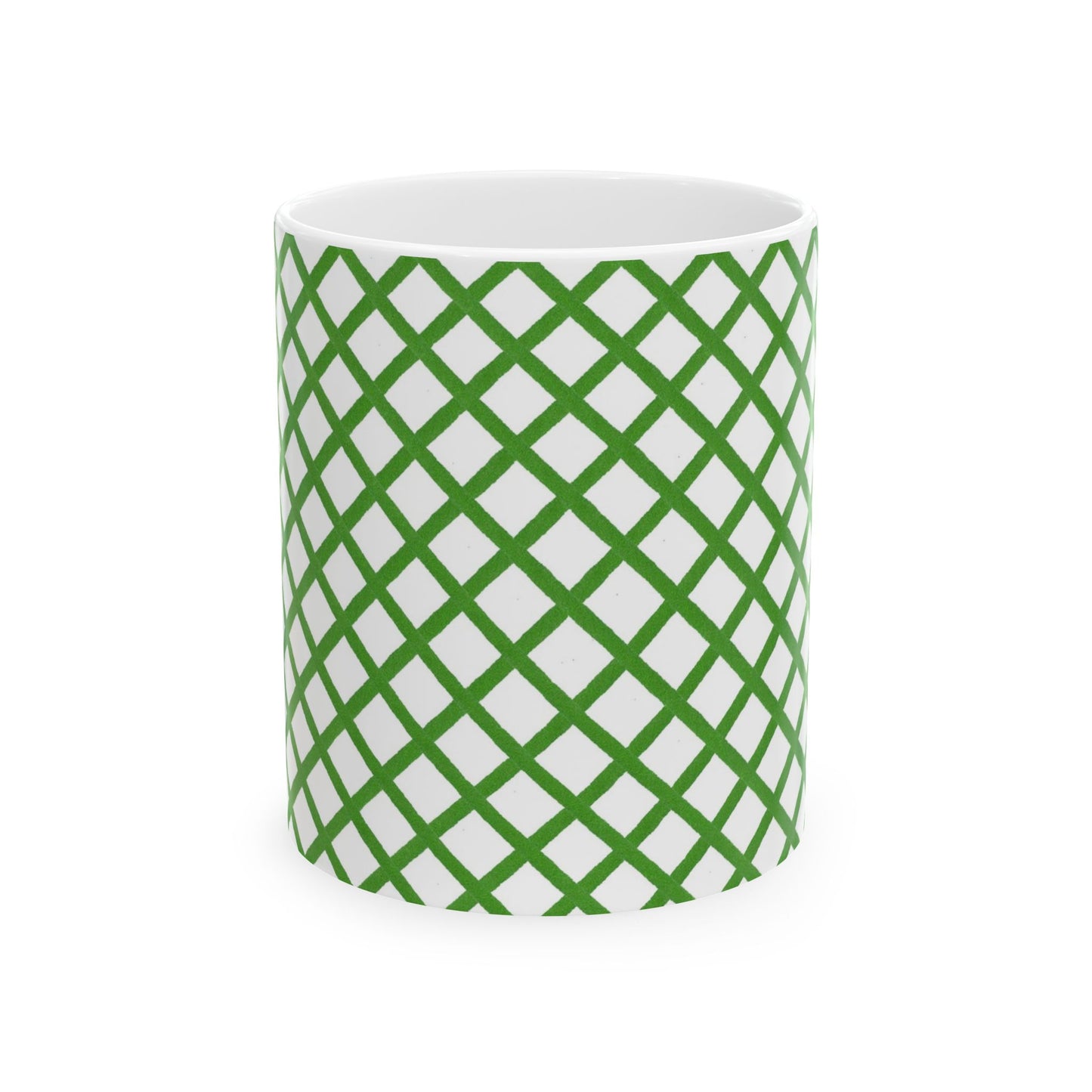 Trellis White / Green Cup