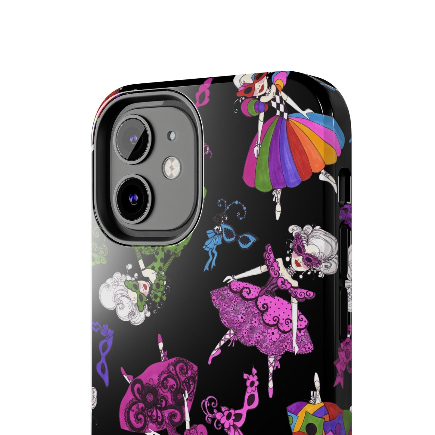 Tossed Masquerade Ladies Black Phone Case