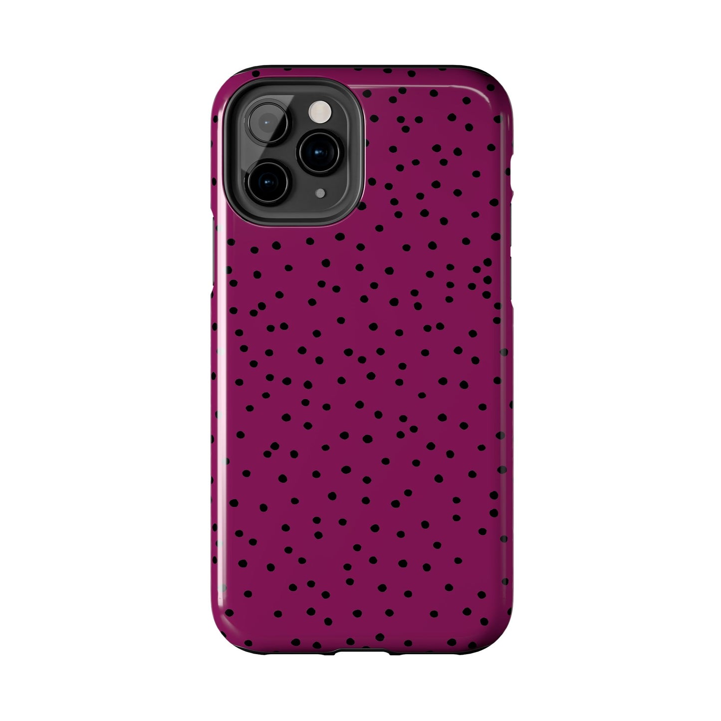 Dinky Dots Burgundy / Black Phone Case