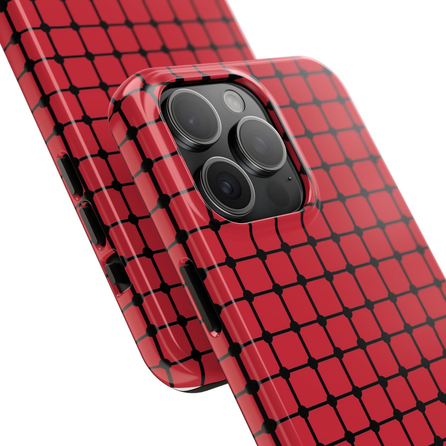Dot Grid Red / Black Phone Case