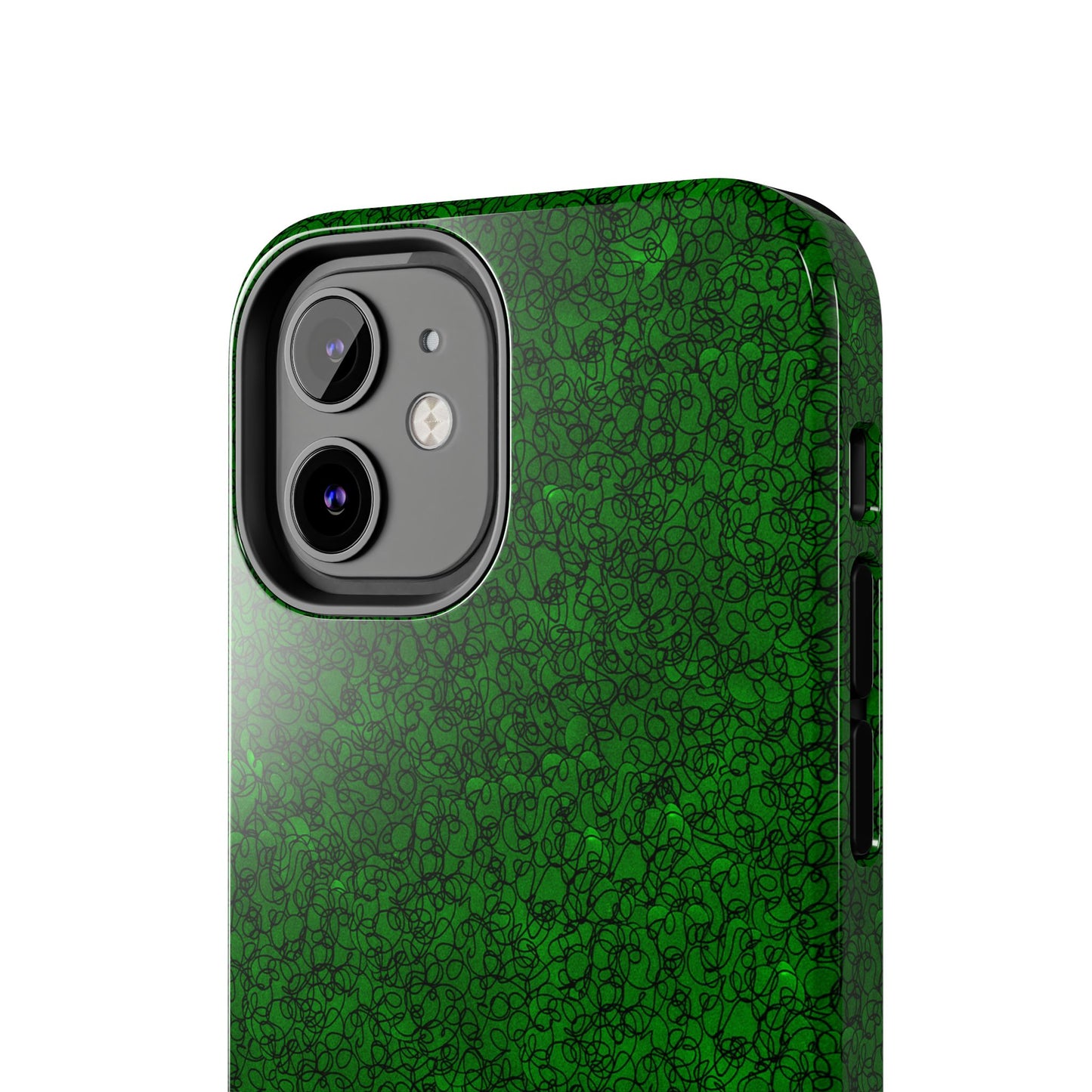 Scribble Green / Black Phone Case