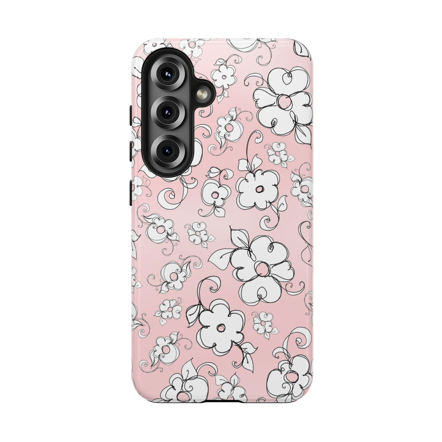 Lady Flowers Pink Sky Phone Case