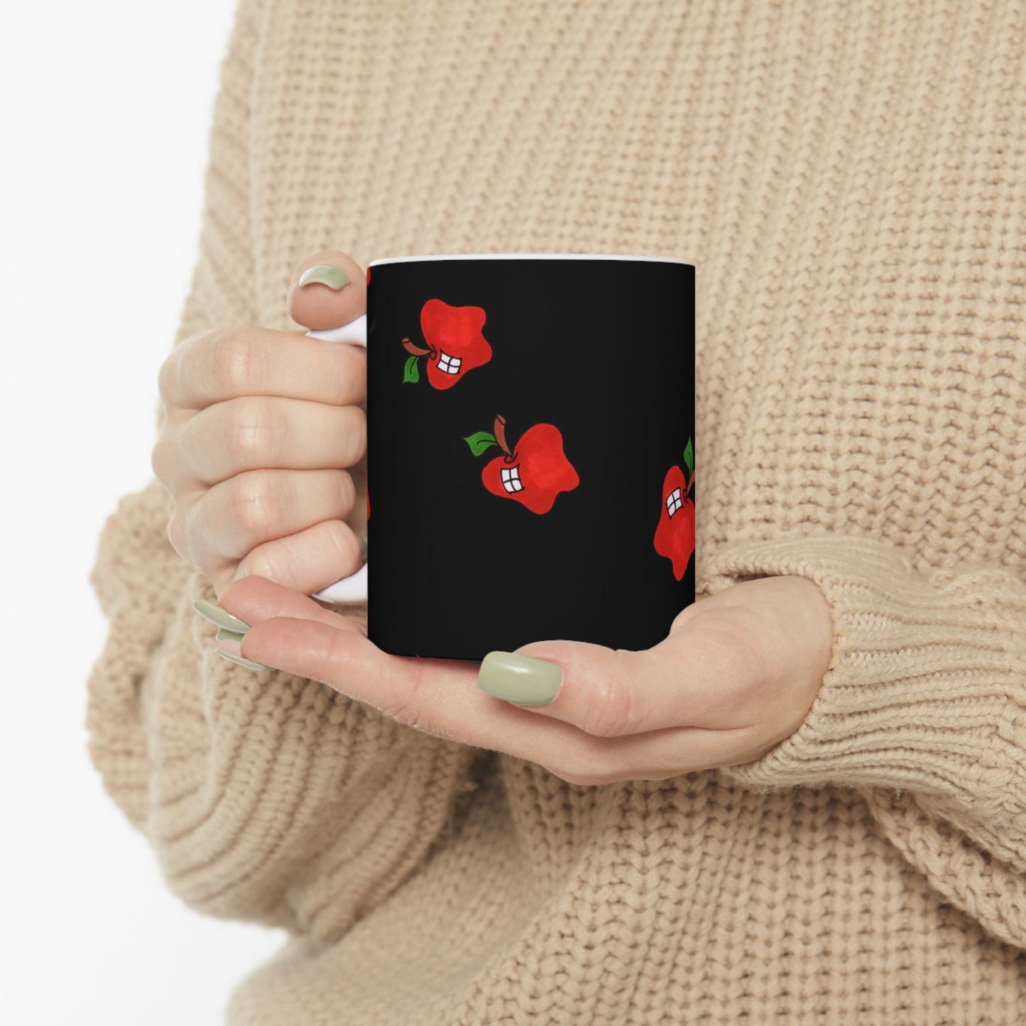 Flying Apples Black Cup