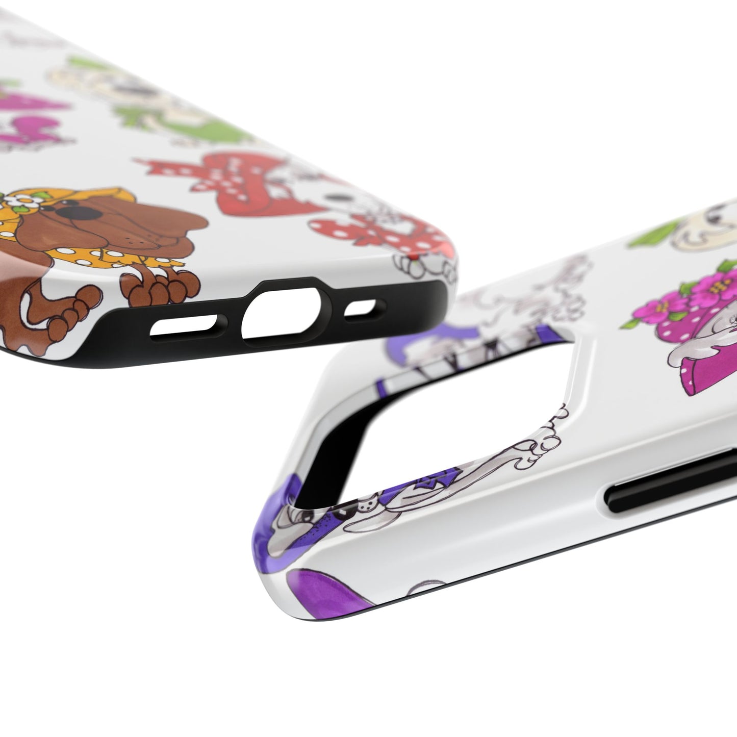 Fancy Dog Line Up White Phone Case