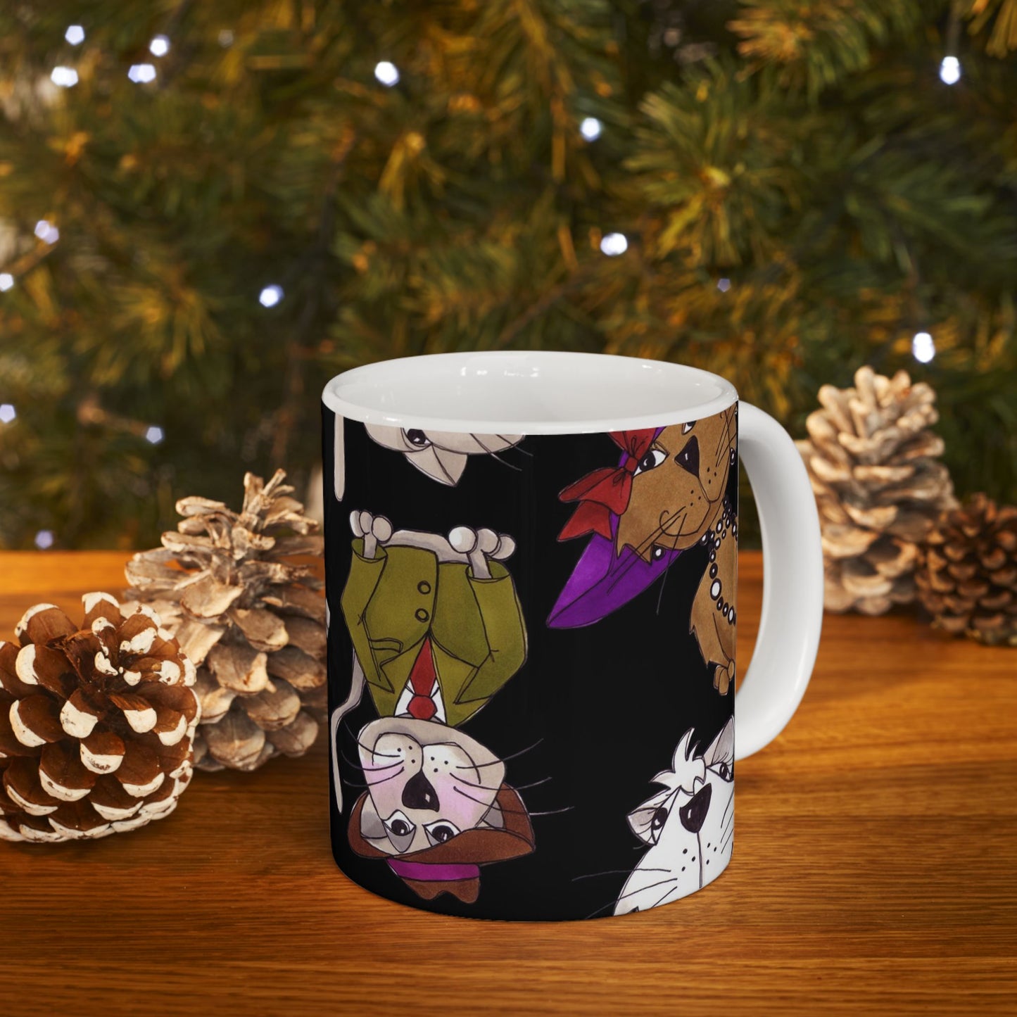 Spice Cats Tossed Black Cup