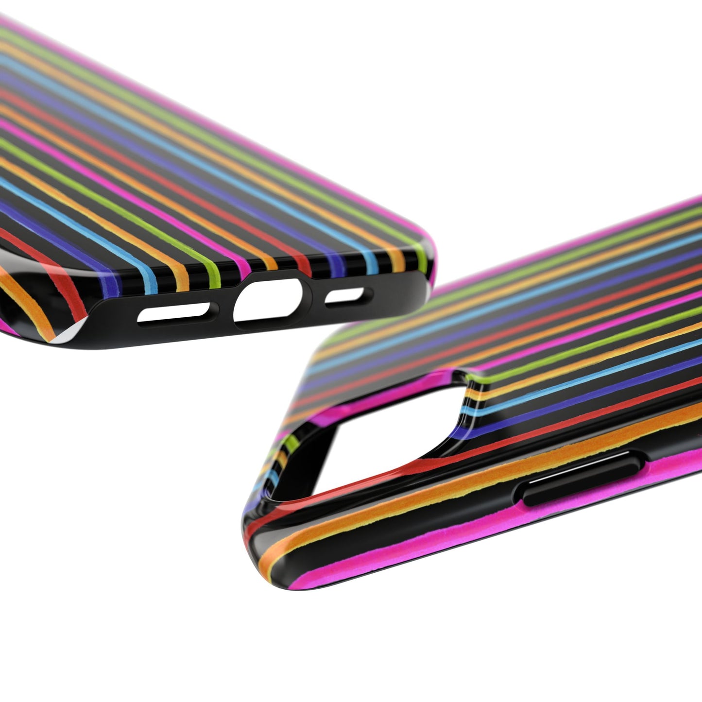 Happy Stripe Black Phone Case