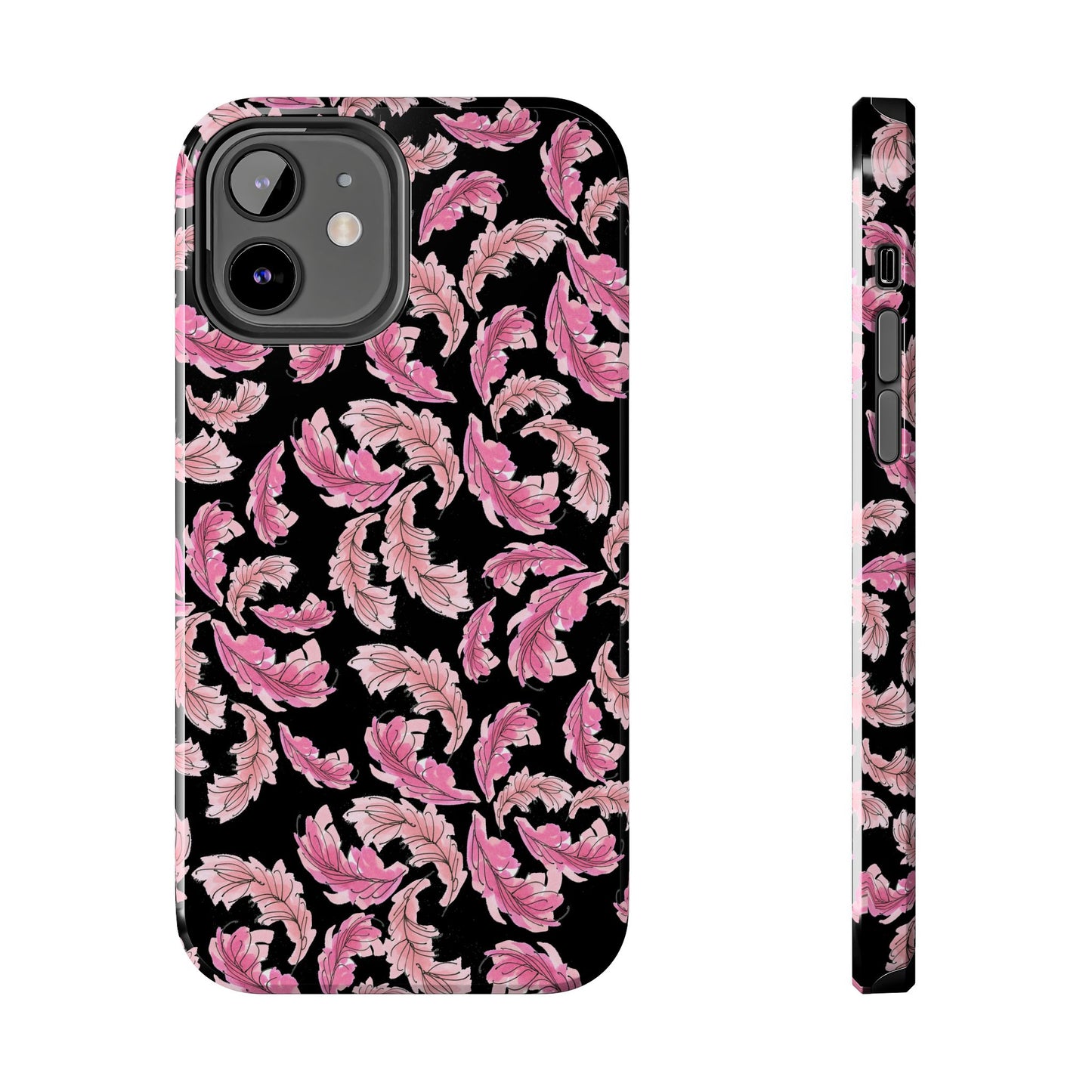 Flam Feathers Black Phone Case