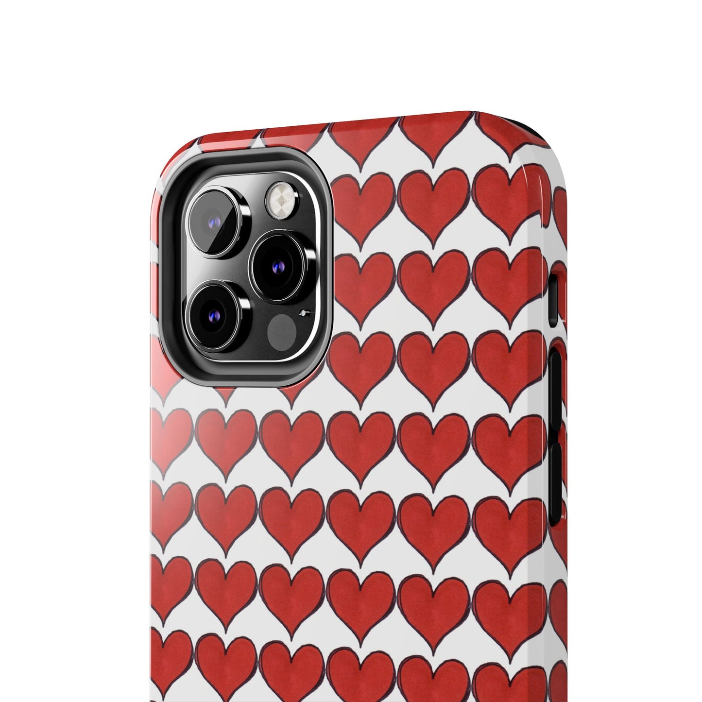 Heartbeats White / Red Phone Case