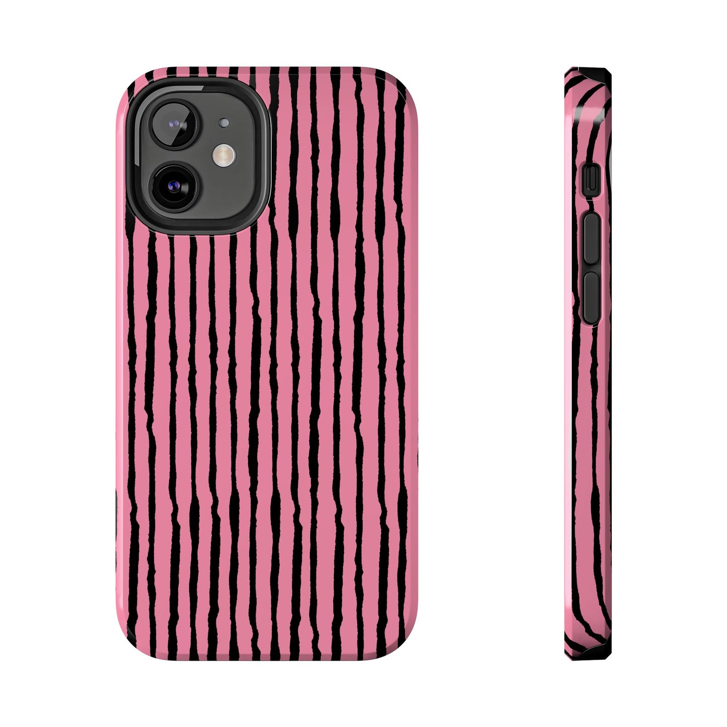 Sorta Stripe Pink / Black Phone Case