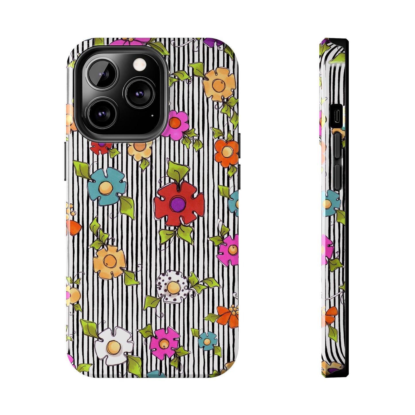 Dog Blooms White / Black Phone Case