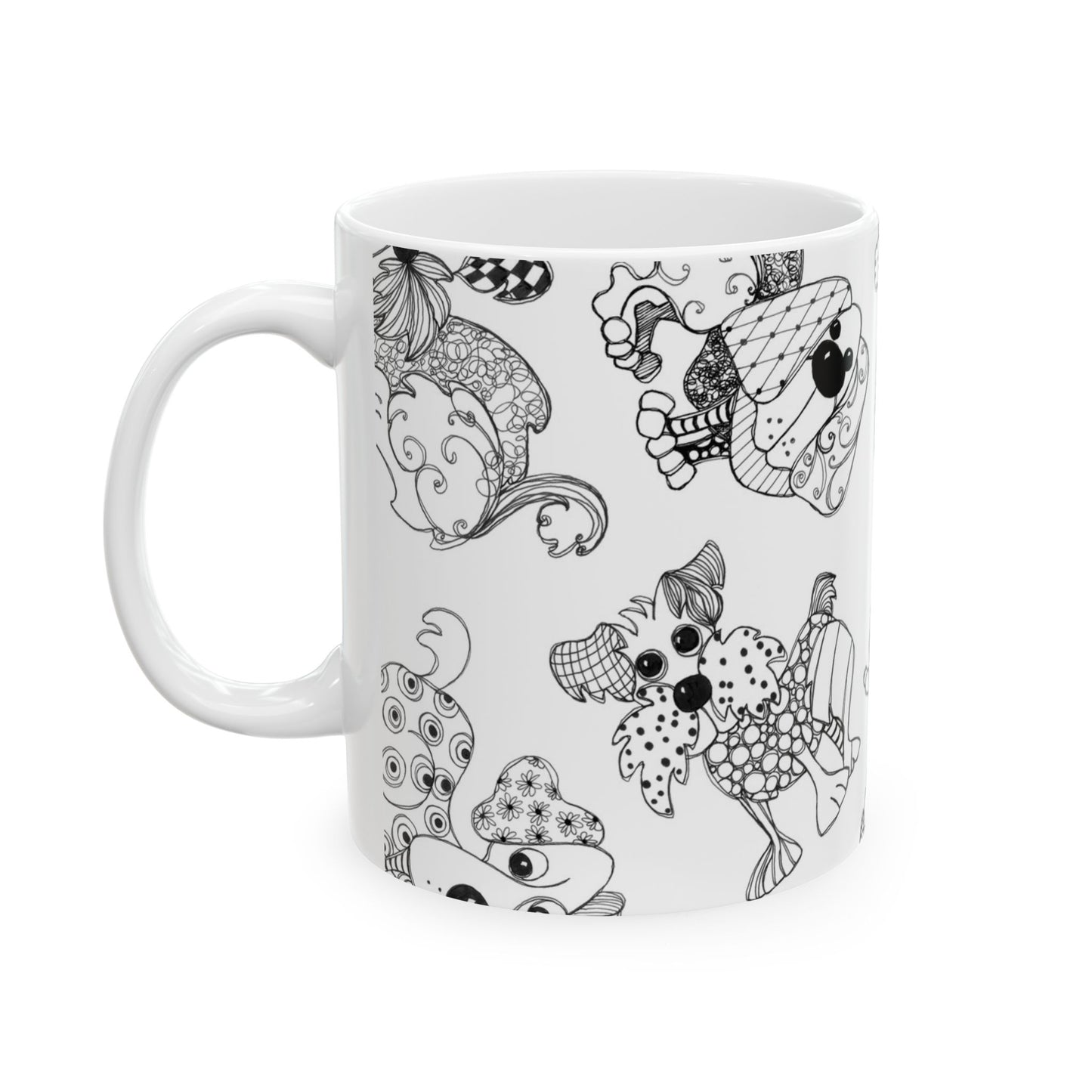 Doodle Dogs White Cup