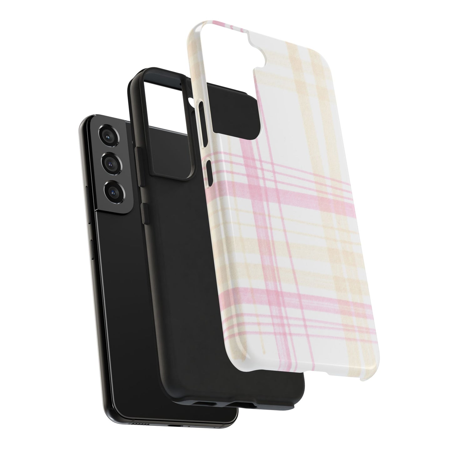 Flower Model Plaid Phone Case