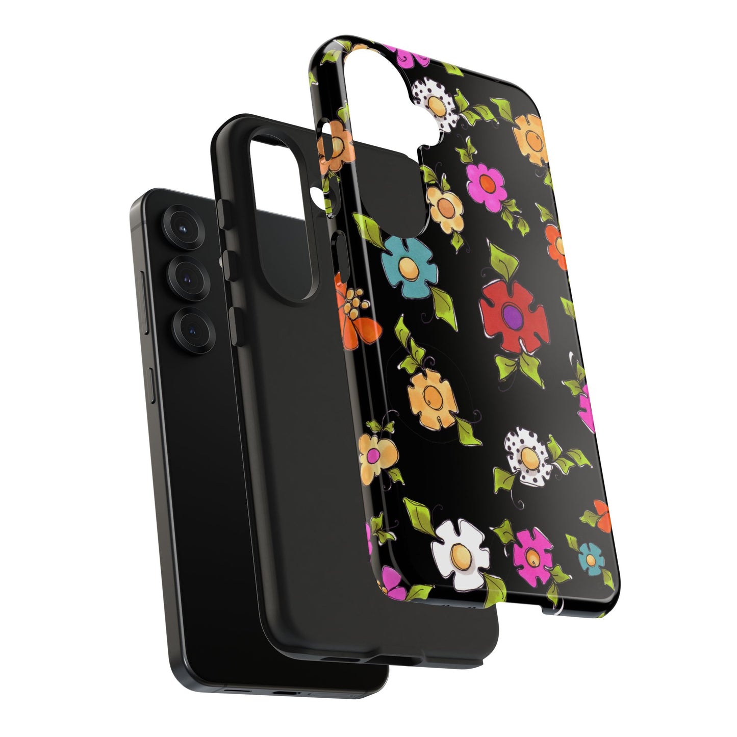Dog Blooms Black Phone Case