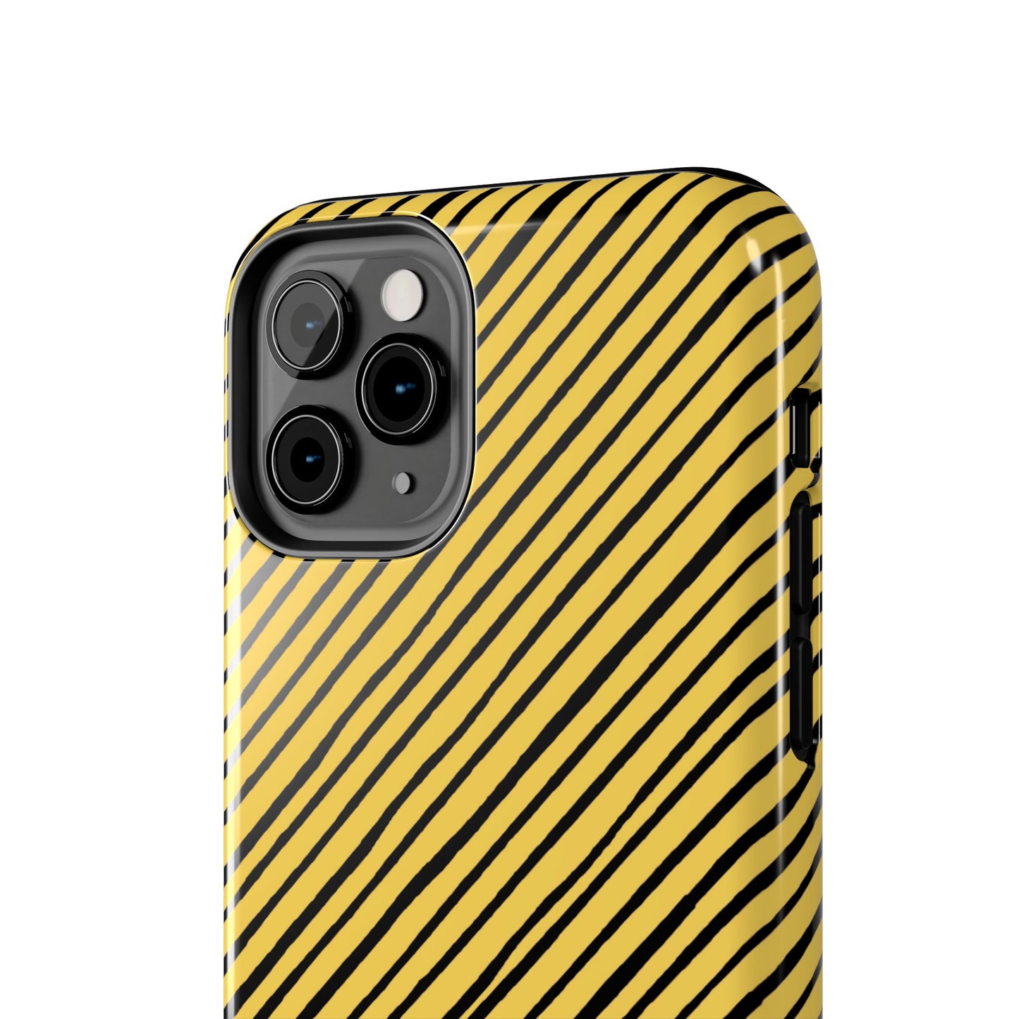 Quirky Bias Stripe Yellow / Black Phone Case