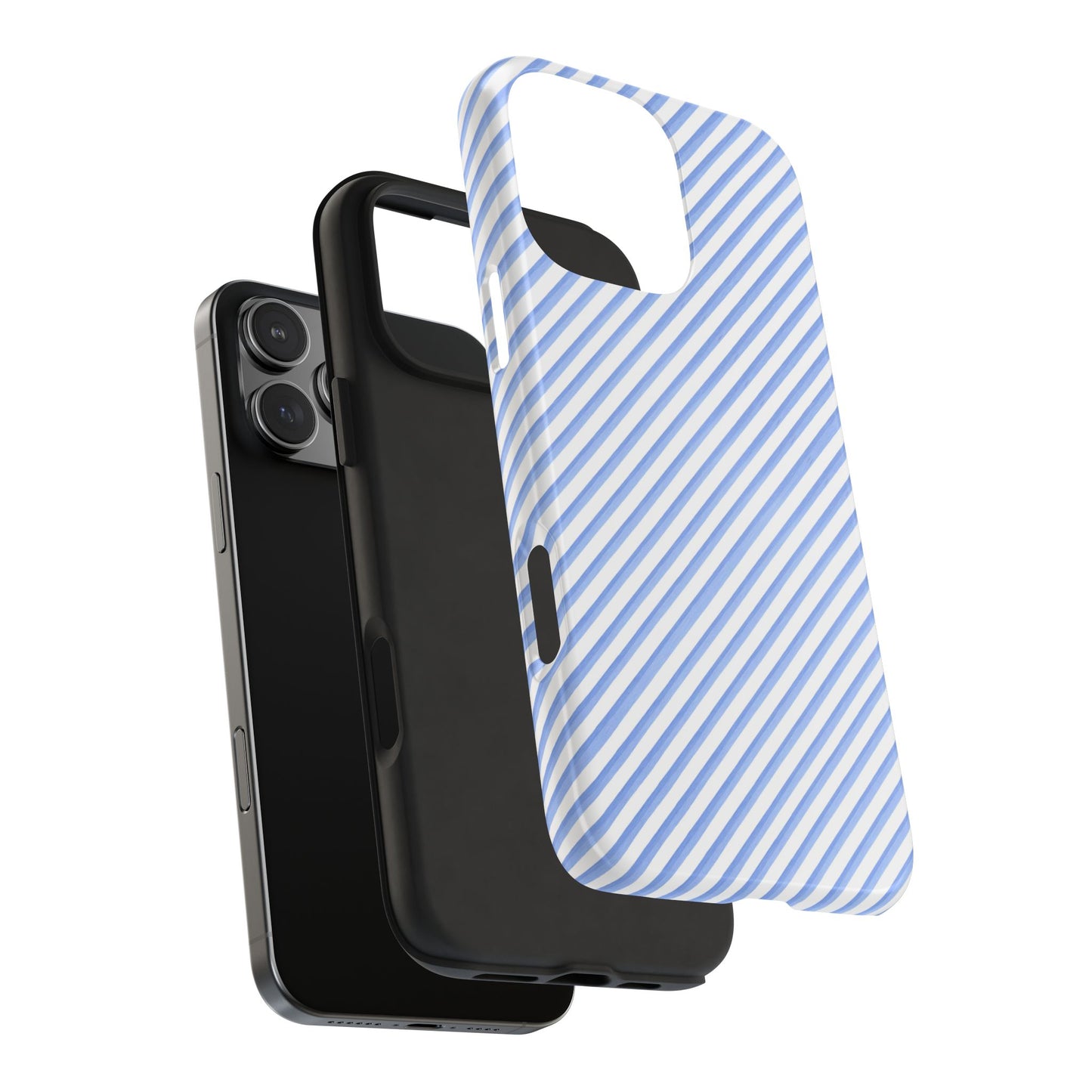 Bias Stripe Blue / White Phone Case