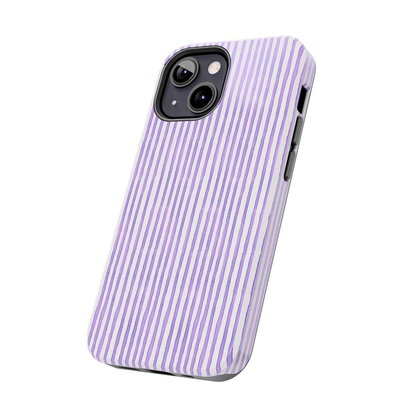 Candy Stripe White / Lilac Phone Case