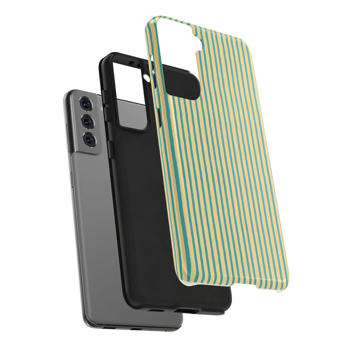 Stripe Yellow / Turquoise Phone Case