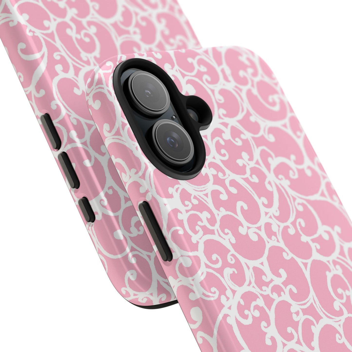 Scrollie Pink / White Phone Case