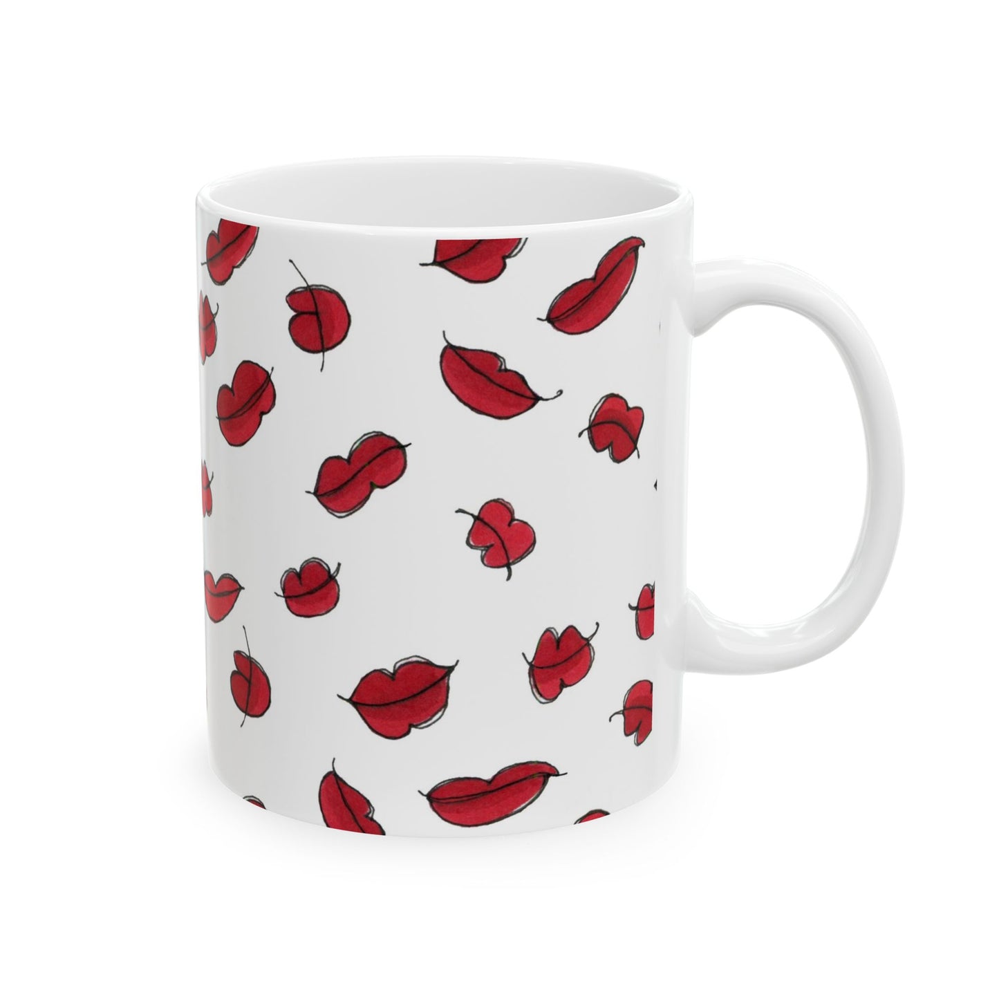 Lotsa Lips White Cup