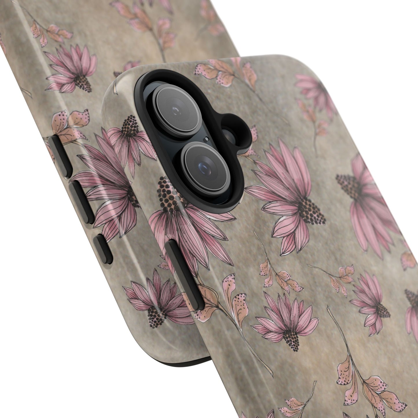 Wild Cone Flowers Taupe Marble Phone Case