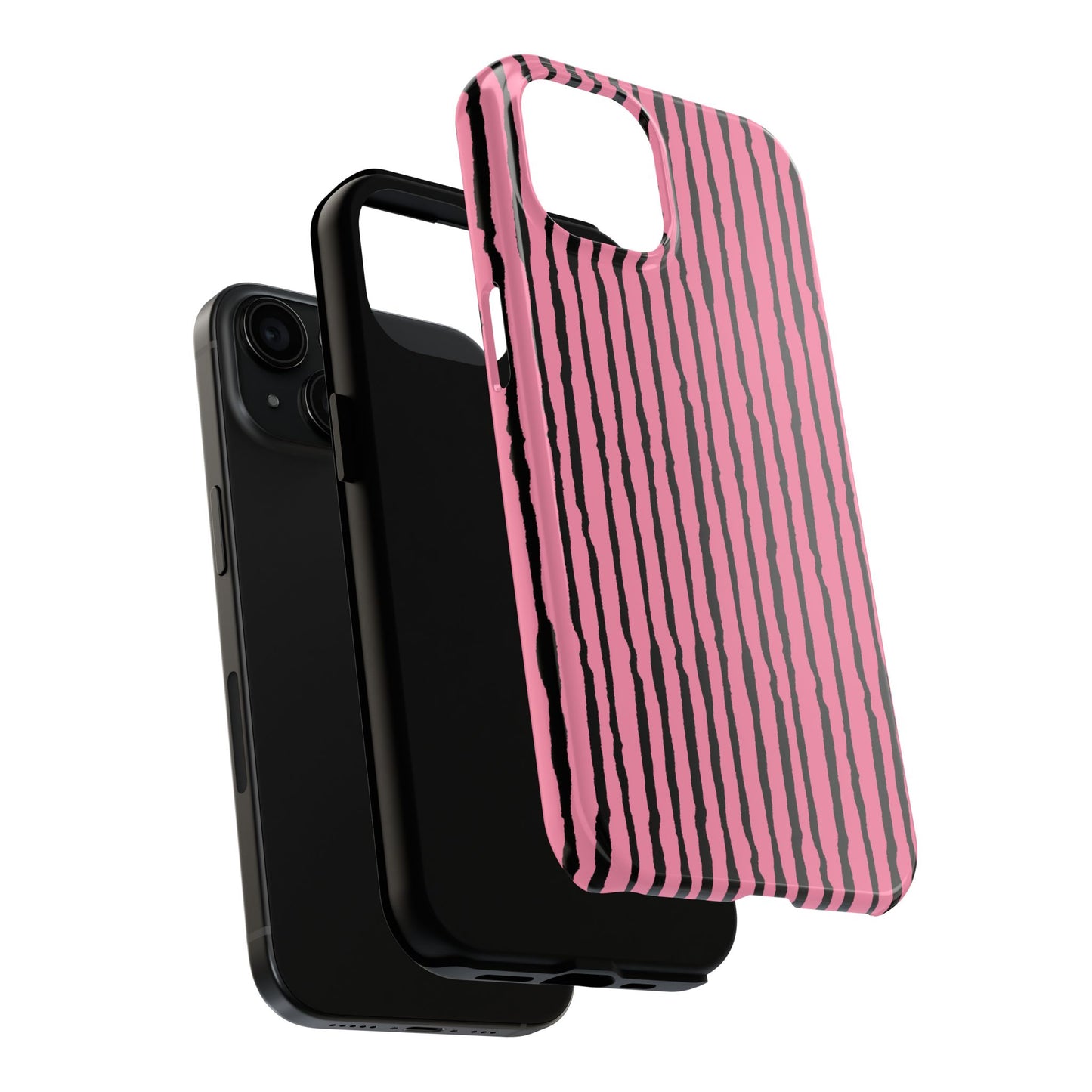 Sorta Stripe Bright Pink / Black Phone Case