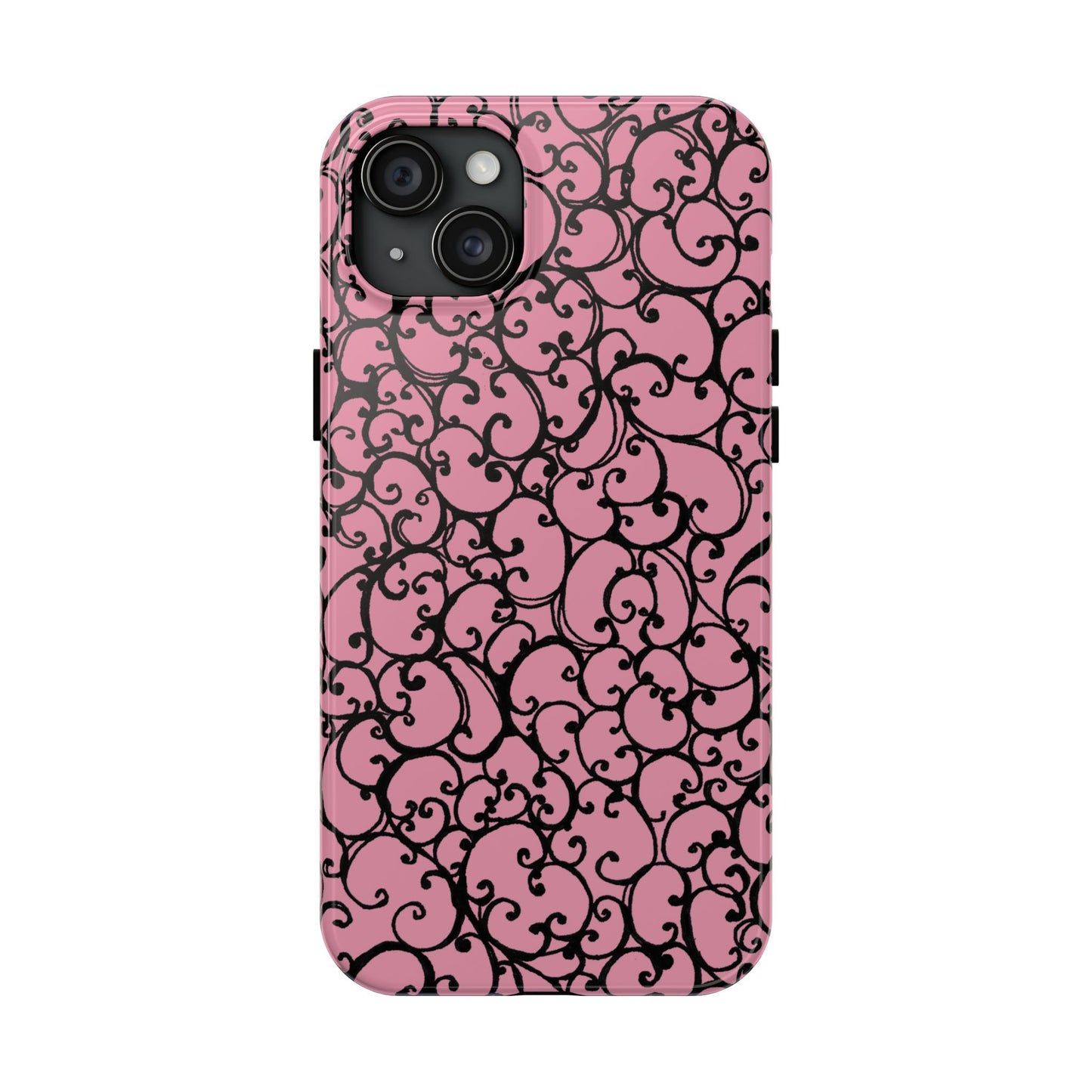 Scrollie Pink / Black Phone Case
