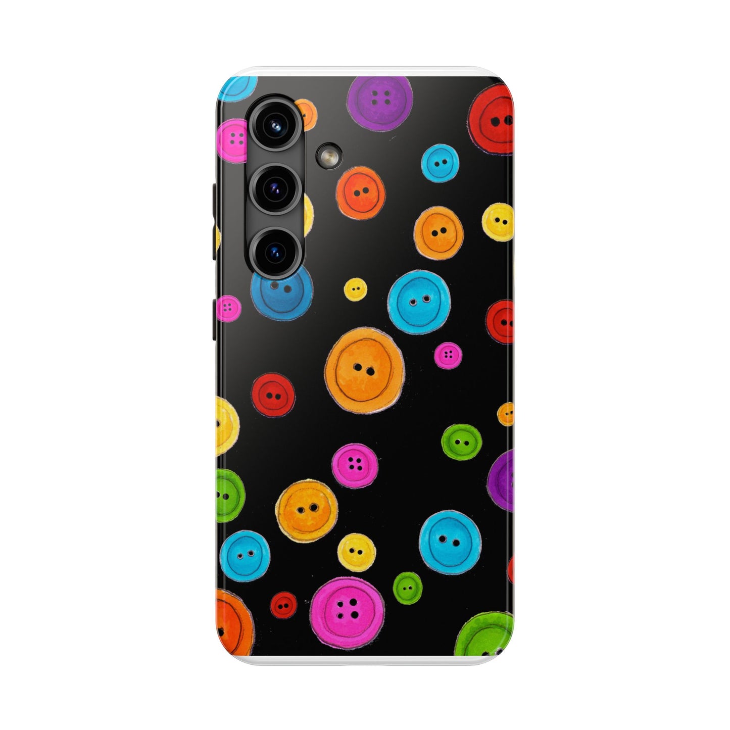 Button Dots Black Phone Case
