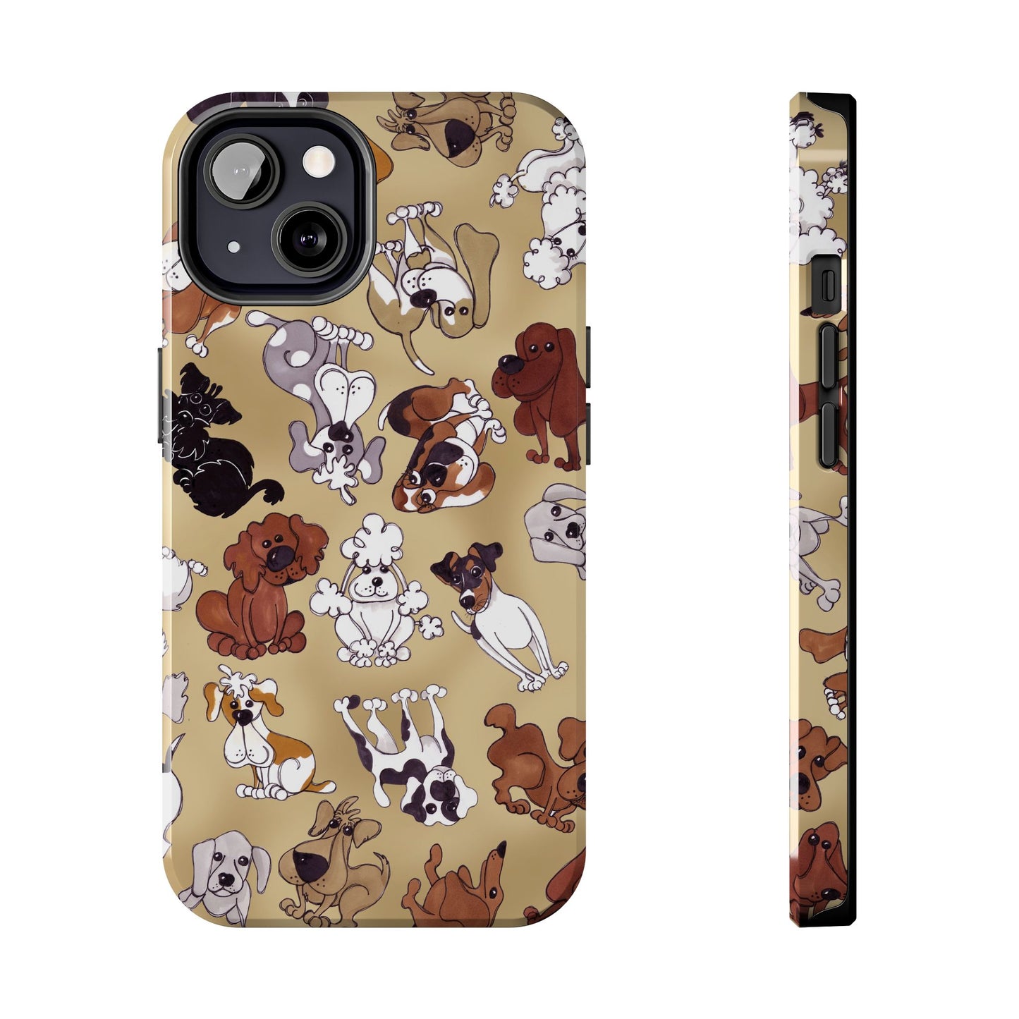 Tossed Doggies Tan Phone Case