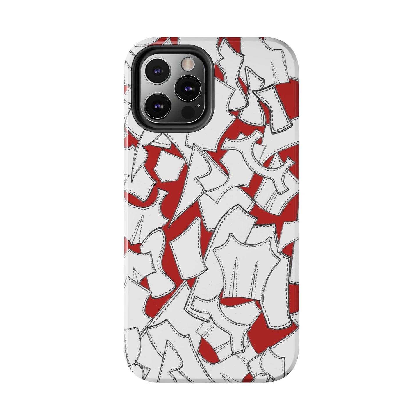 Pattern Pieces Red Phone Case