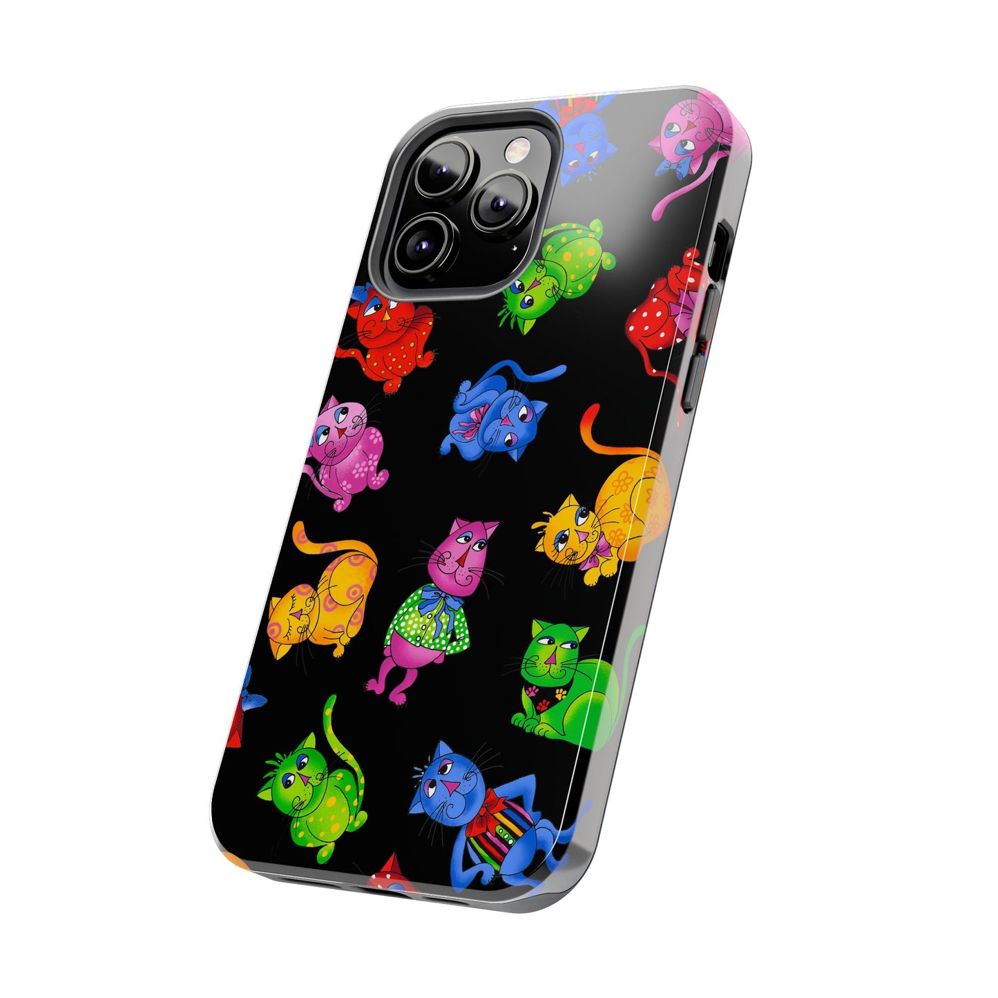 Tossed Cool Cats Black Phone Case