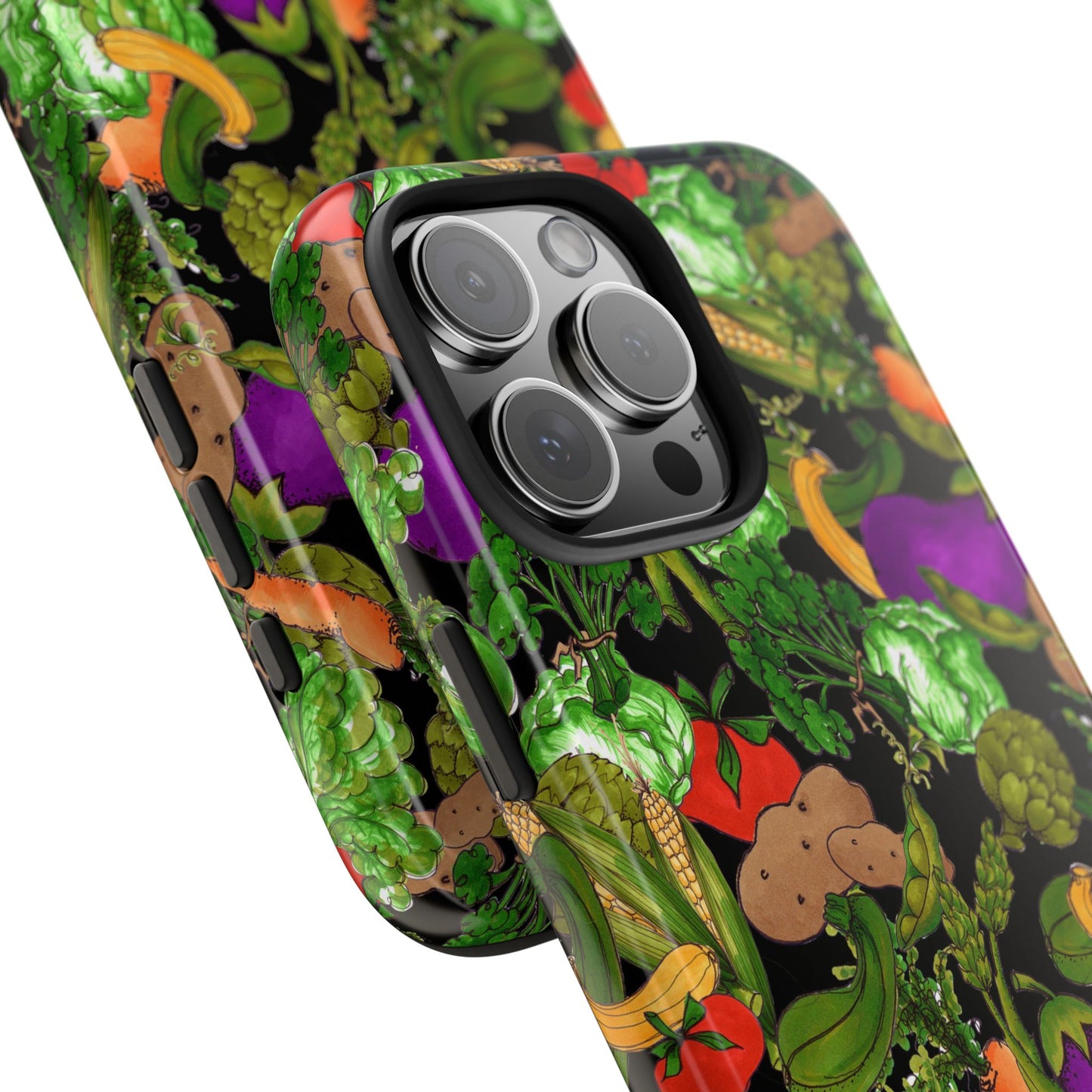 Veggie Jungle Black Phone Case