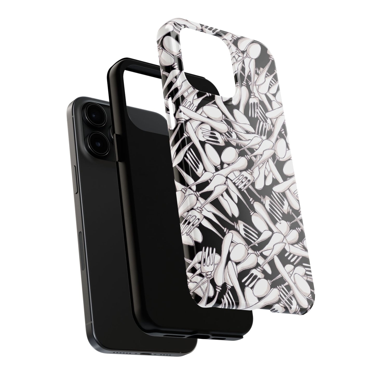 Silverware Wars Black Phone Case
