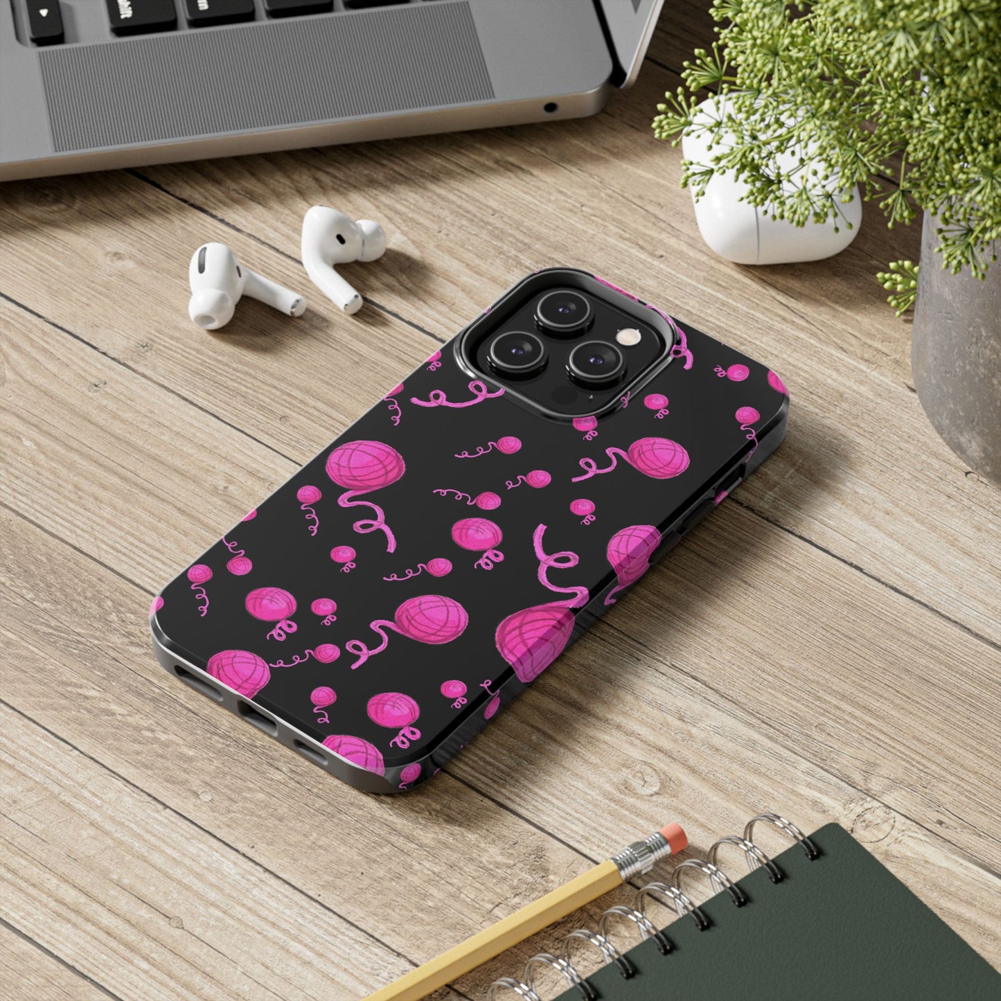 Yarniverse Black / Pink Phone Case