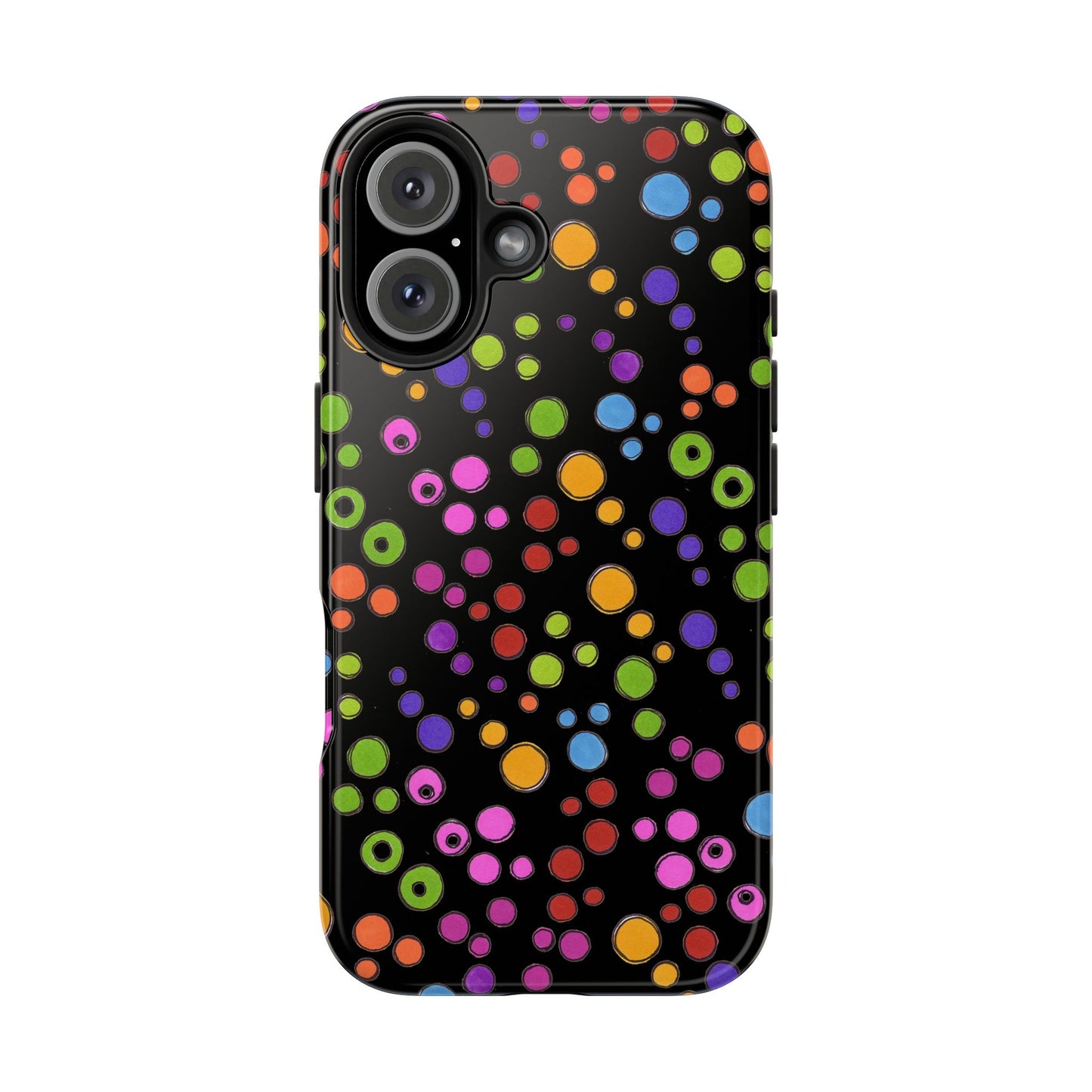 Dog Dots Black / Multi Phone Case