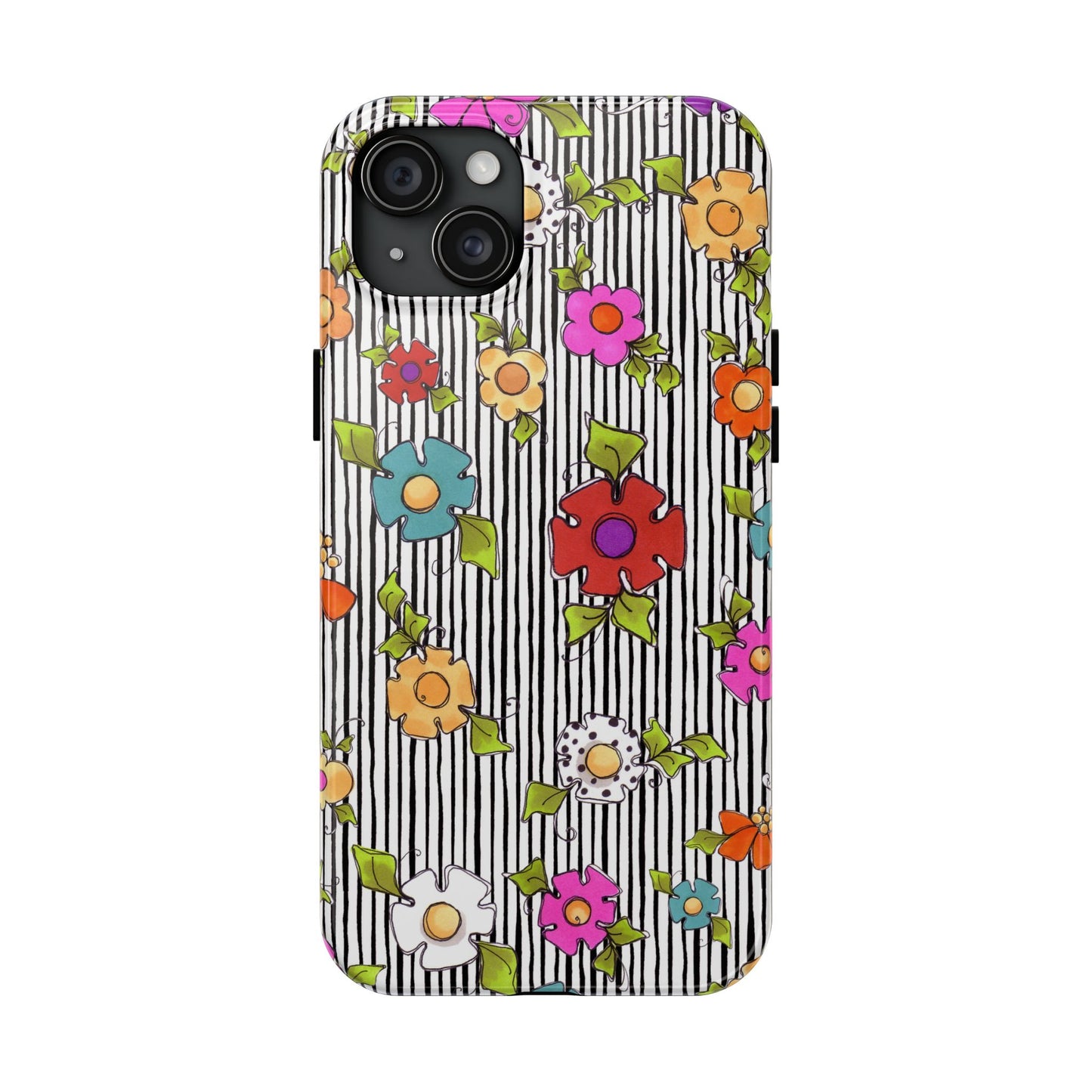 Dog Blooms White / Black Phone Case