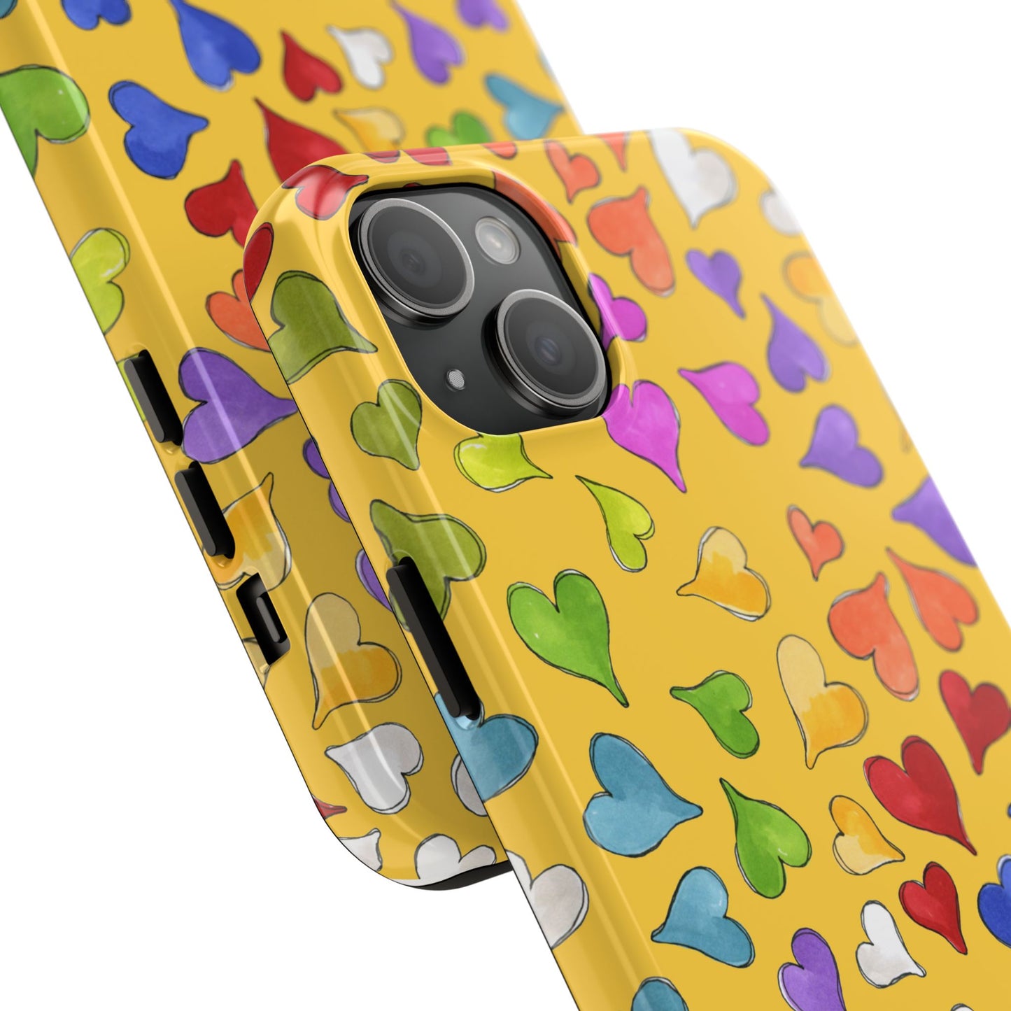 Happy Hearts Yellow Phone Case
