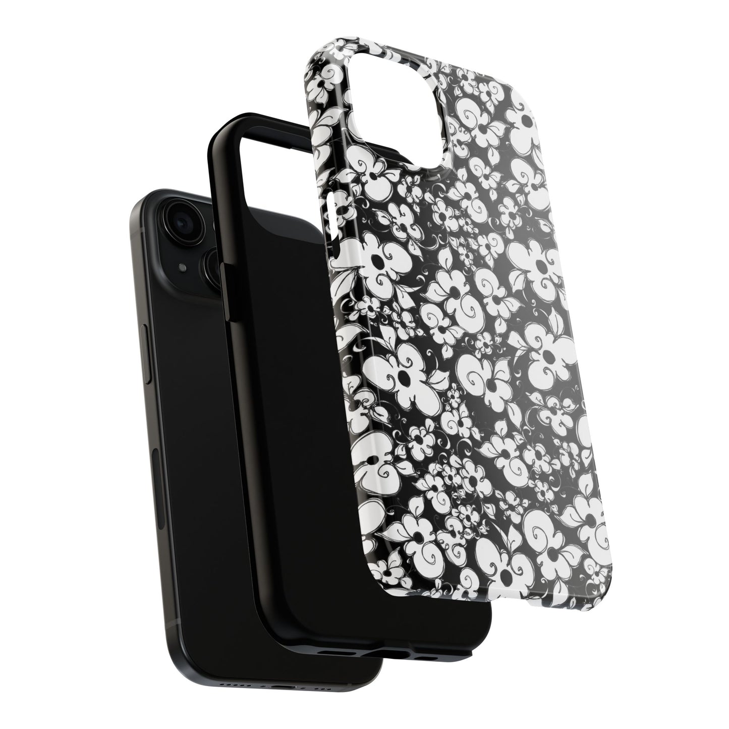 Dog Daisies Black Phone Case