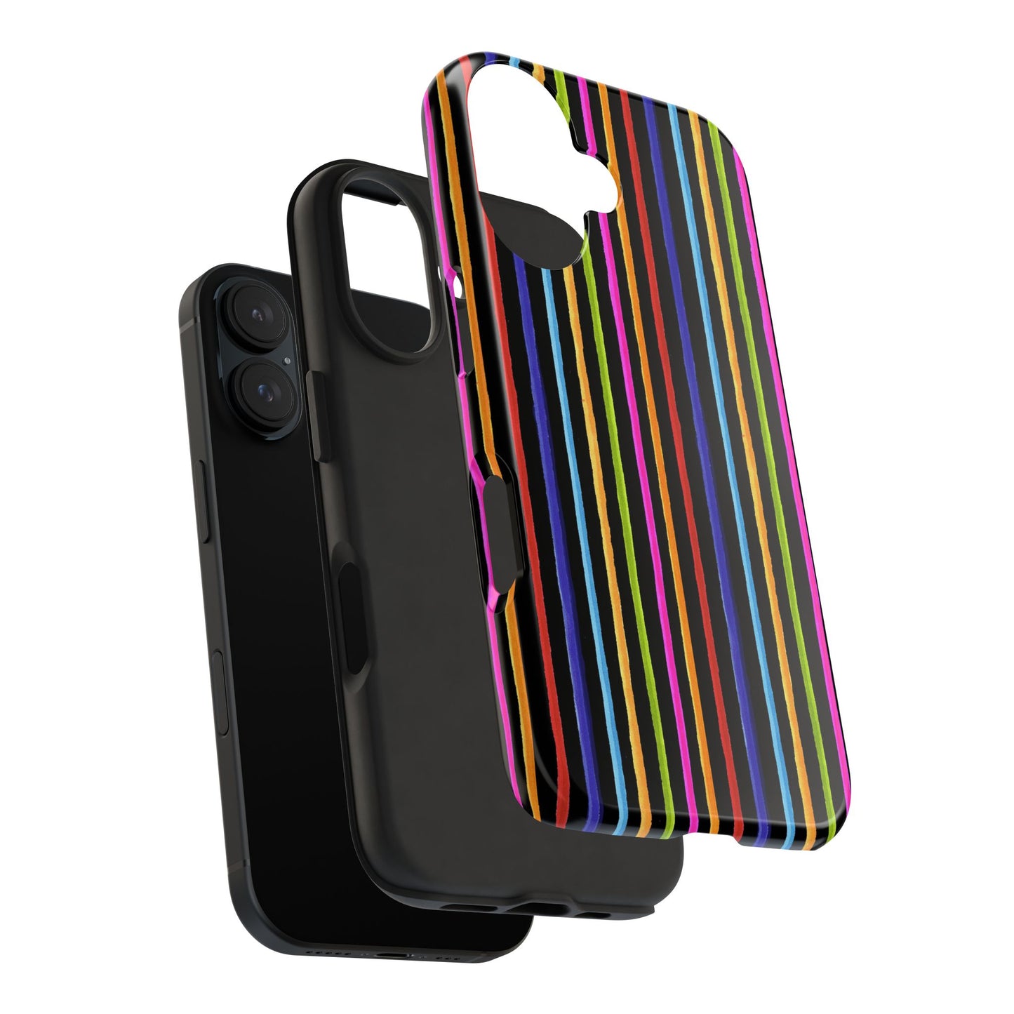 Happy Stripe Black Phone Case