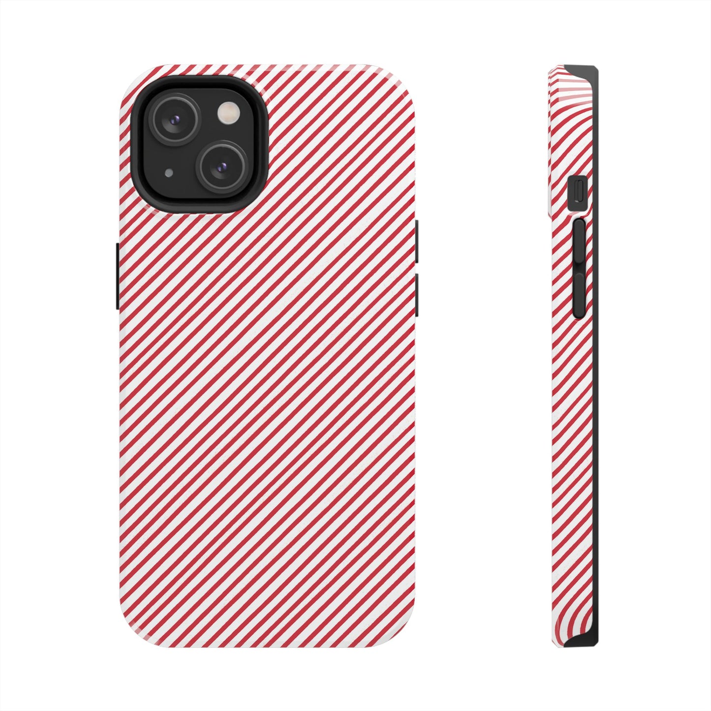 Diagonal Candy Stripe White / Red Phone Case