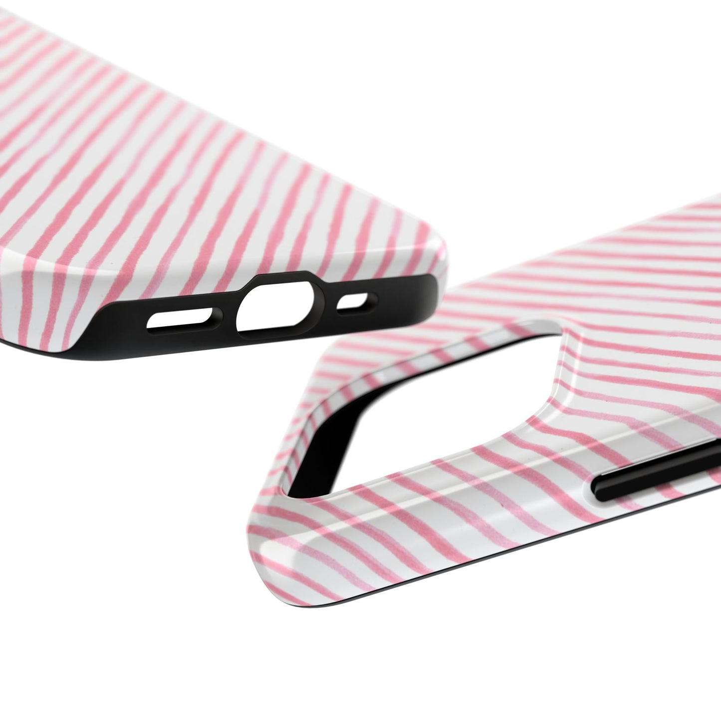 Bias Stripe White / Pink Phone Case