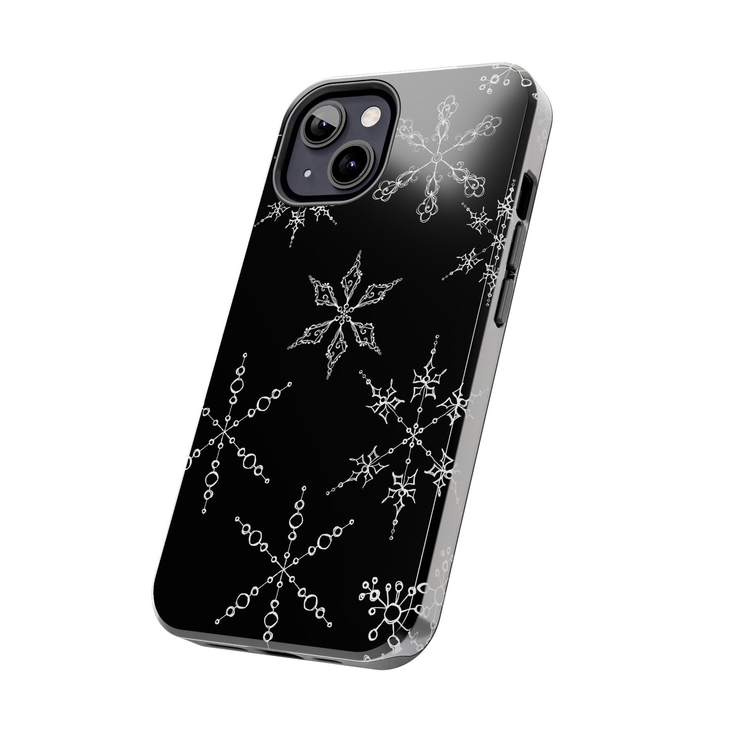 Snowflakes Black Phone Case