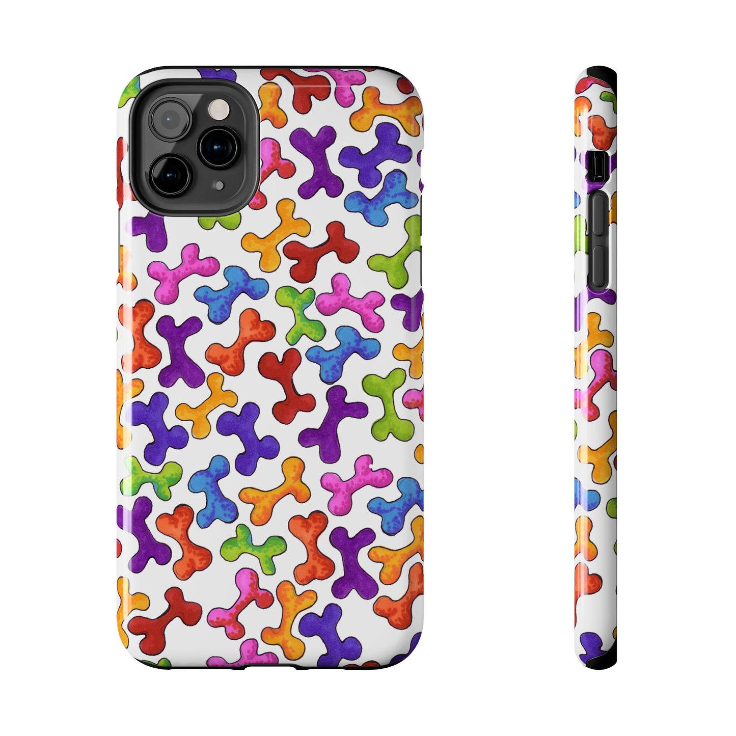 Fancy Bones White / Multi Phone Case