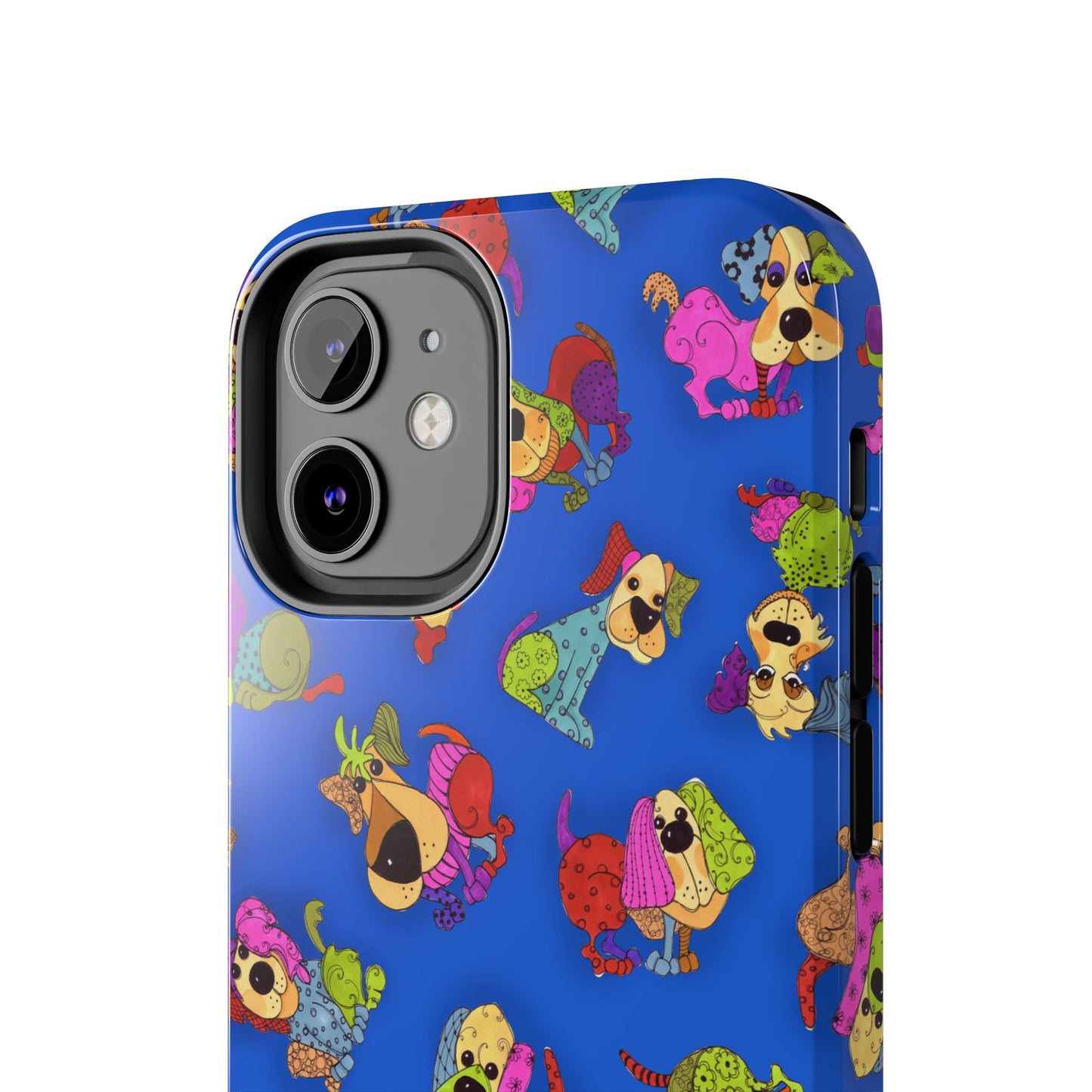 Tossed Happy Dogs Blue Phone Case