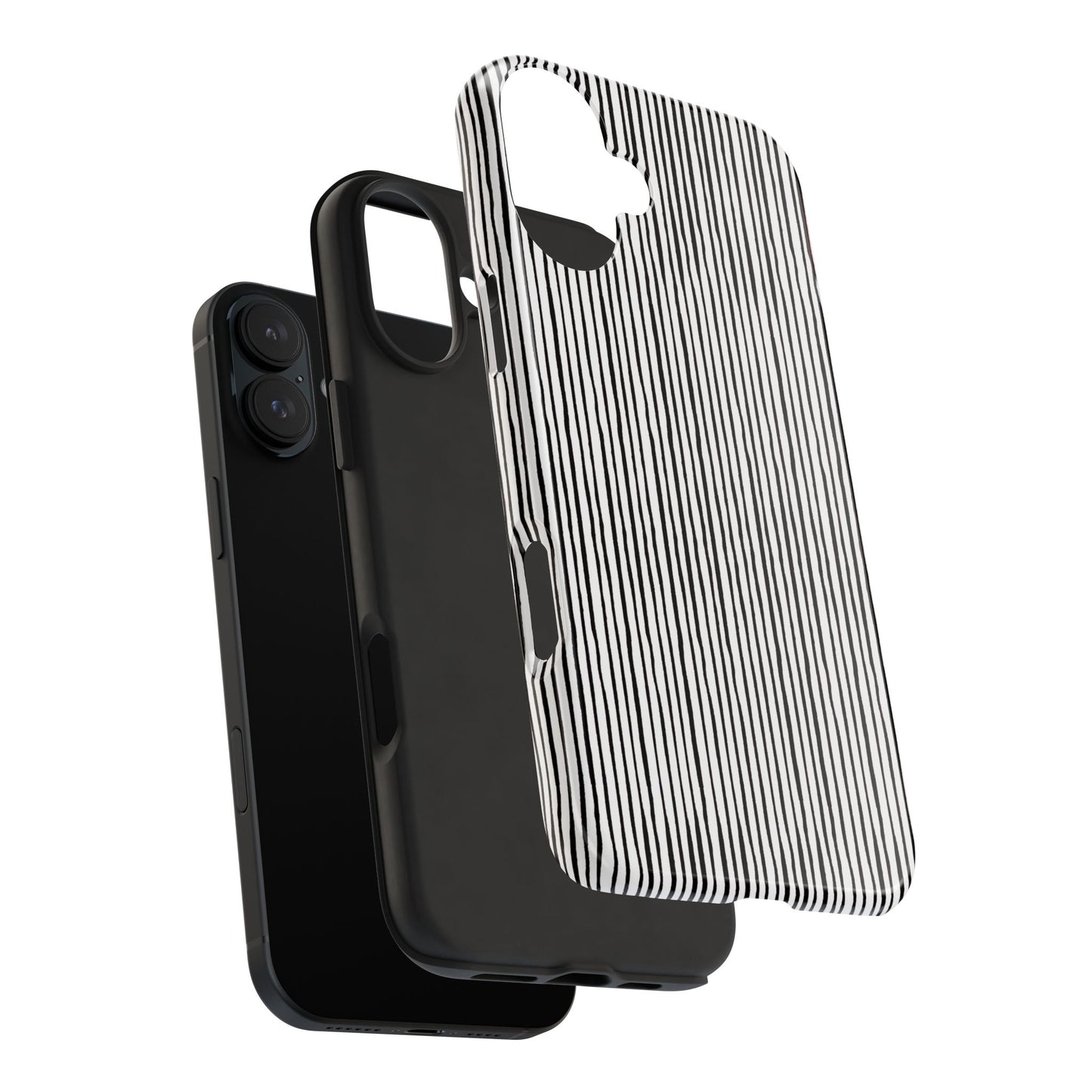 Quirky Pin Stripe White / Black Phone Case