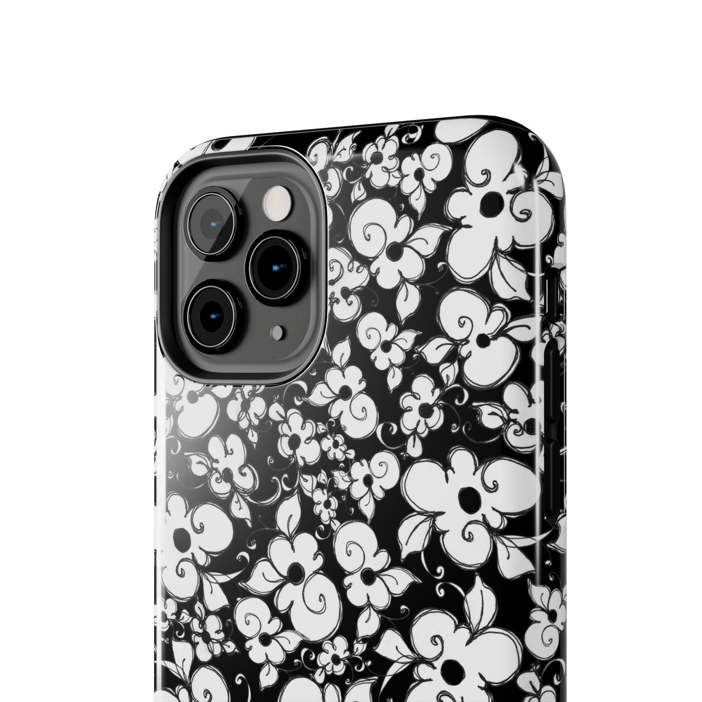 Dog Daisies Black Phone Case